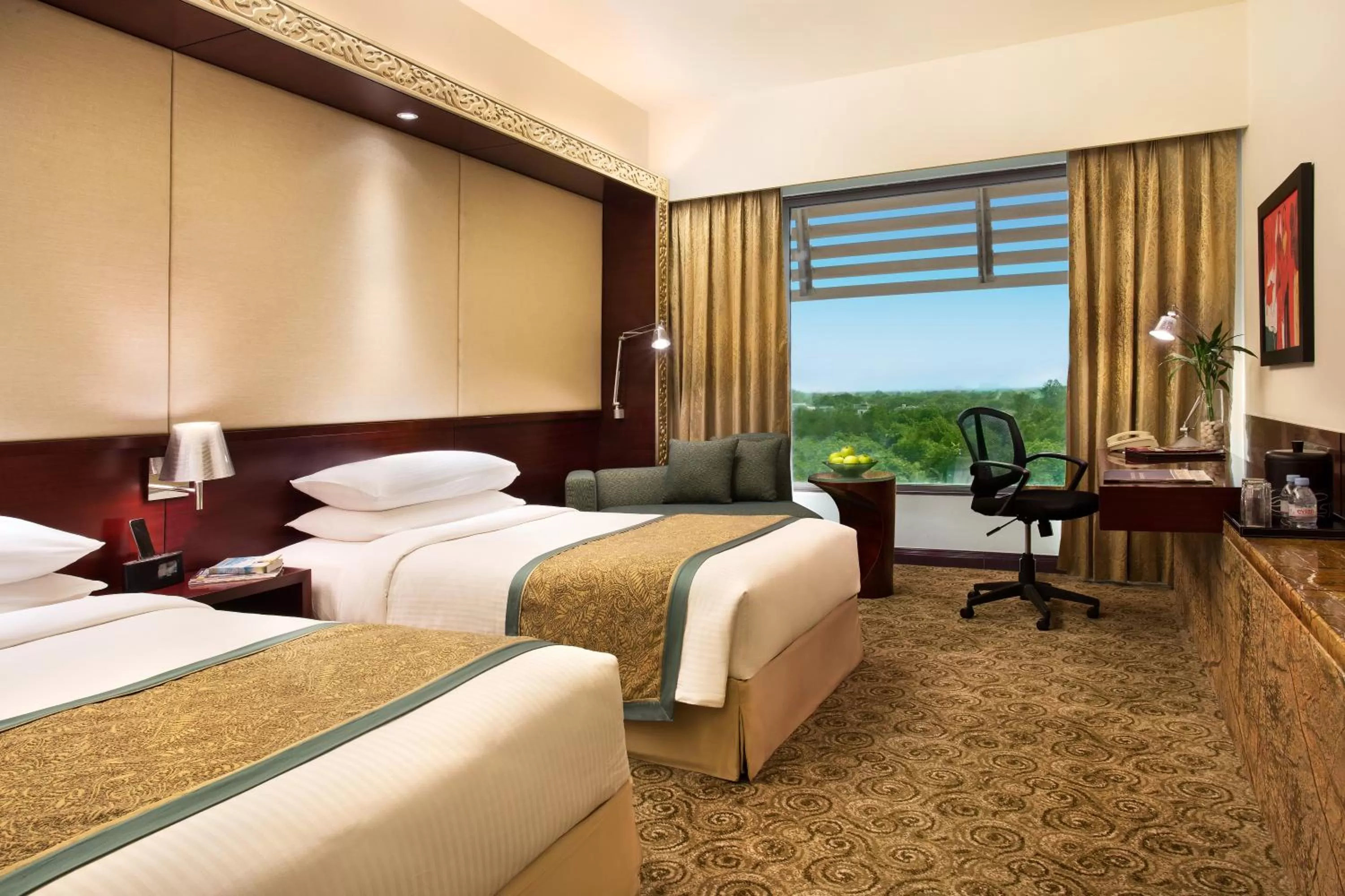 View (from property/room), Bed in Crowne Plaza Ahmedabad City Centre by IHG