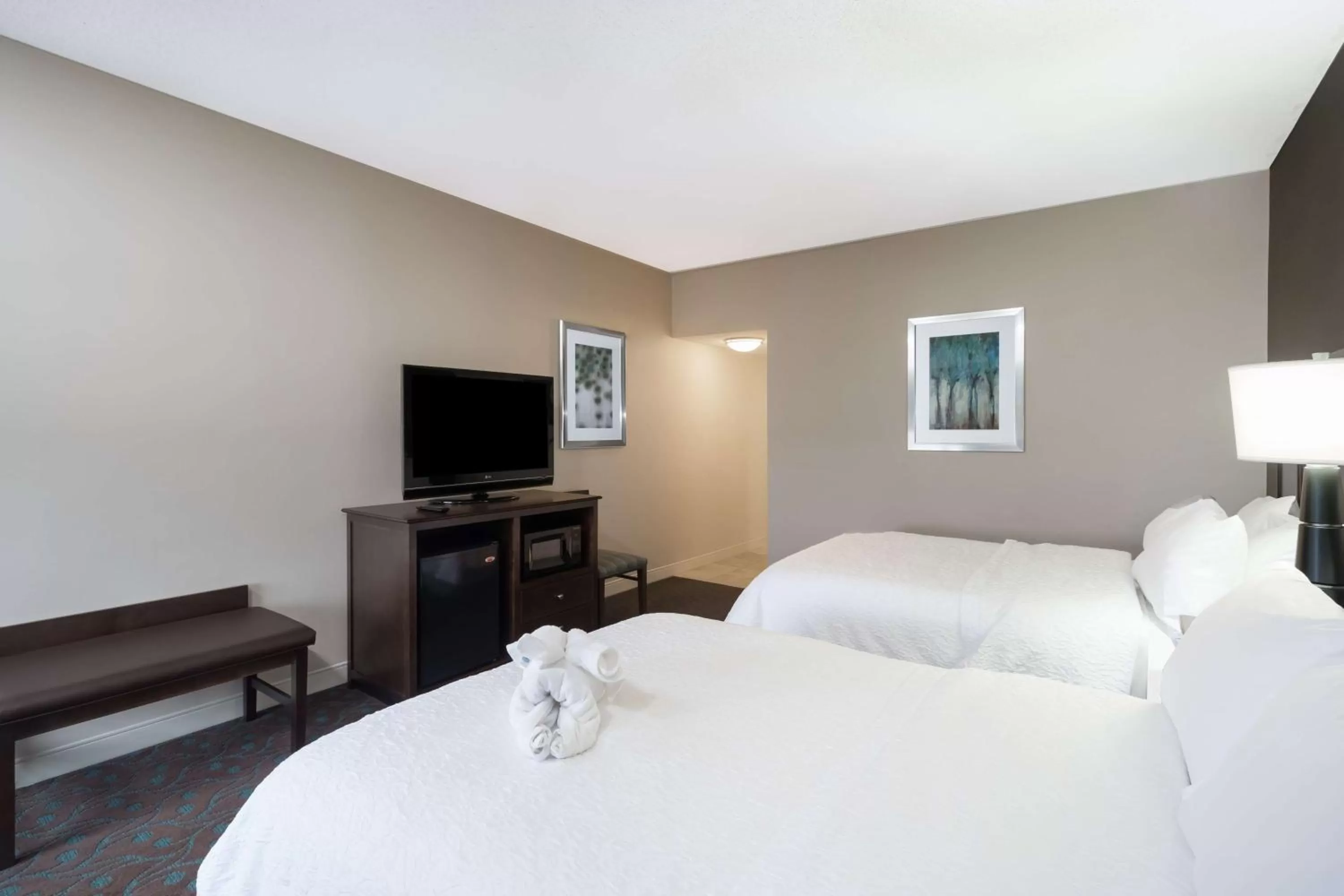 Bed in Hampton Inn Terre Haute