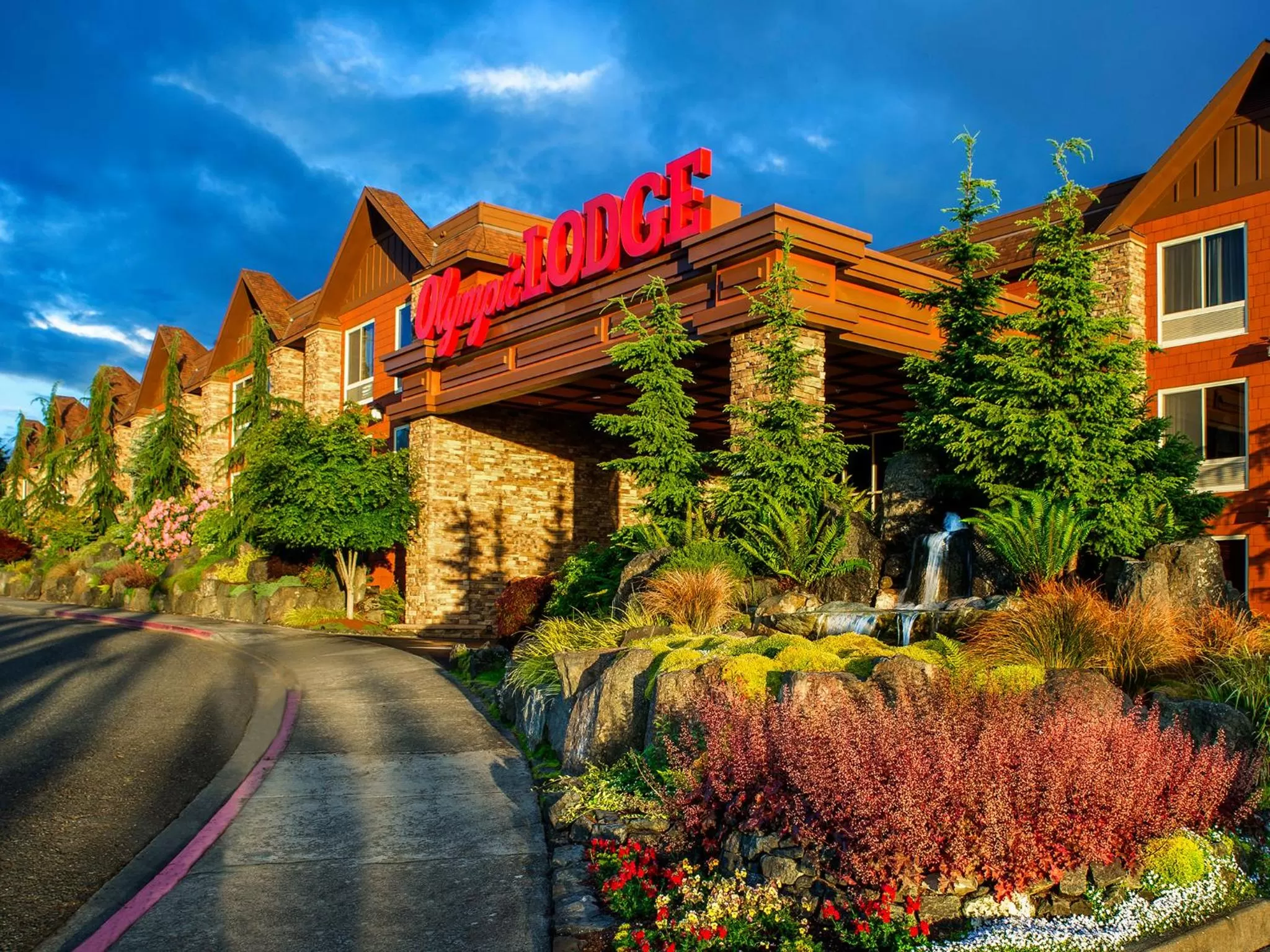 Facade/entrance in Olympic Lodge by Ayres