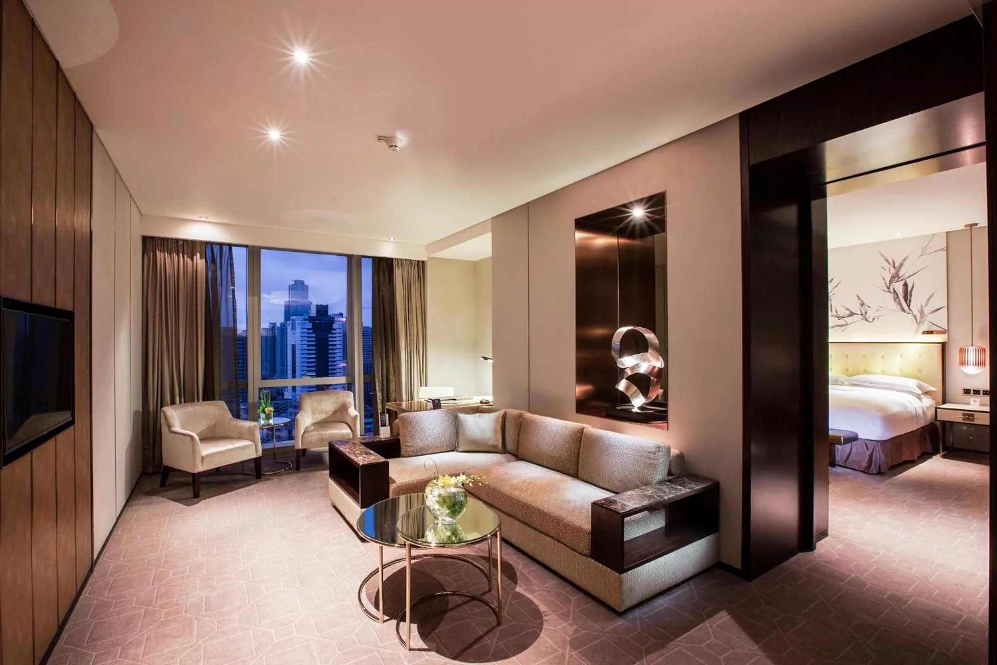 Living room in Hilton Shenzhen Futian, Metro Station at Hotel Front Door, Close to Futian Convention & Exhibition Center