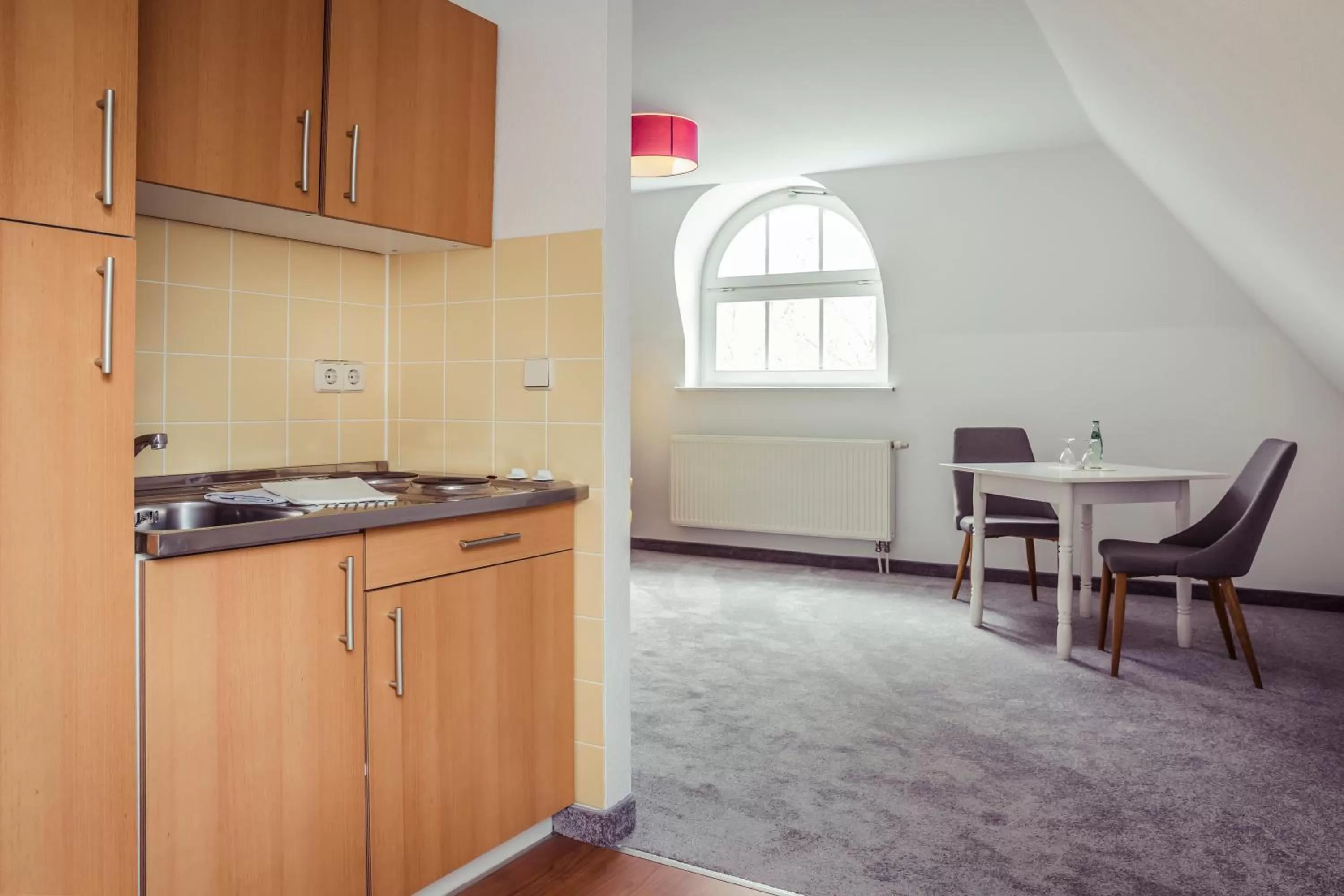Kitchen or kitchenette in Hotel am Rugard