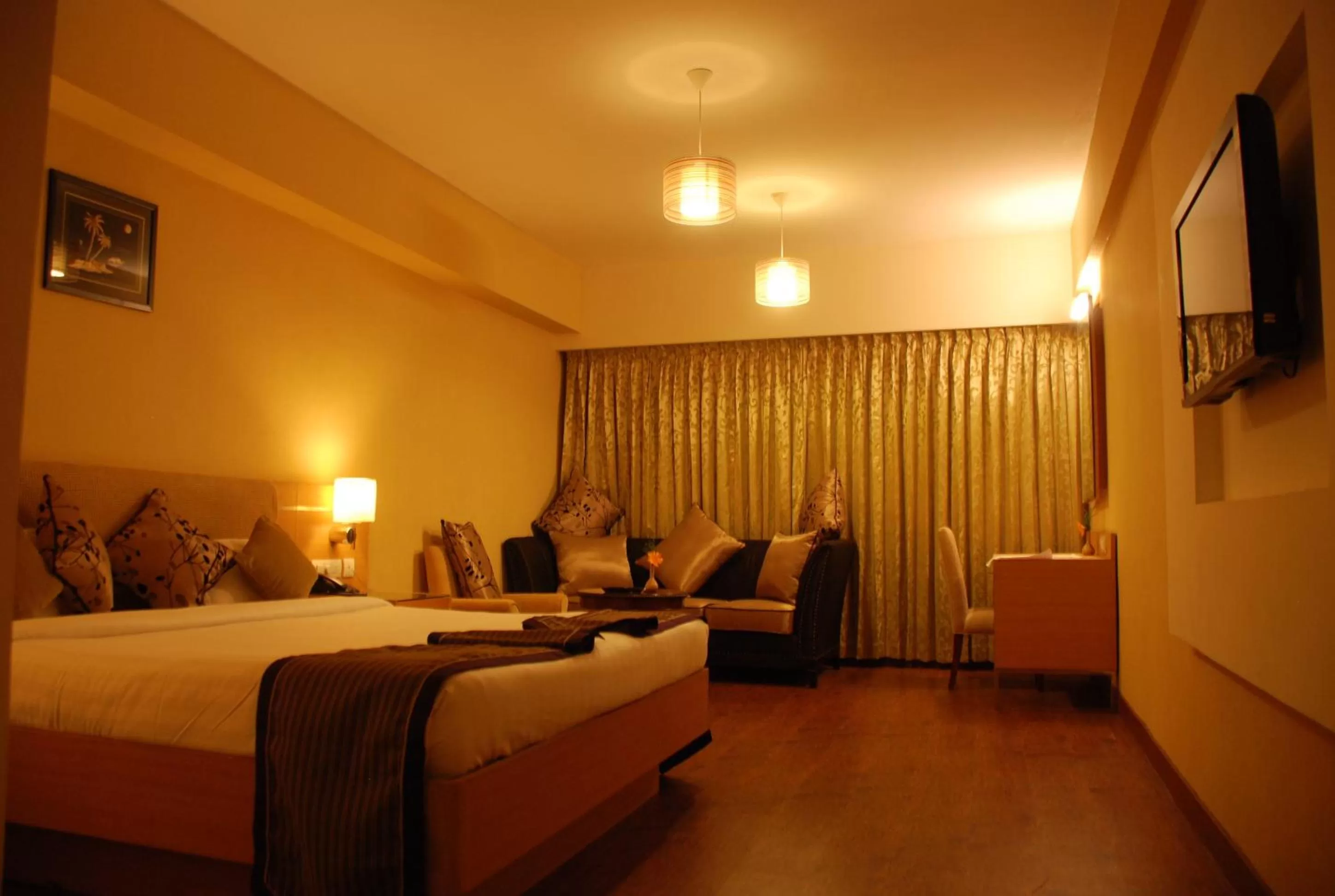 Photo of the whole room, Bed in PLA Krishna Inn