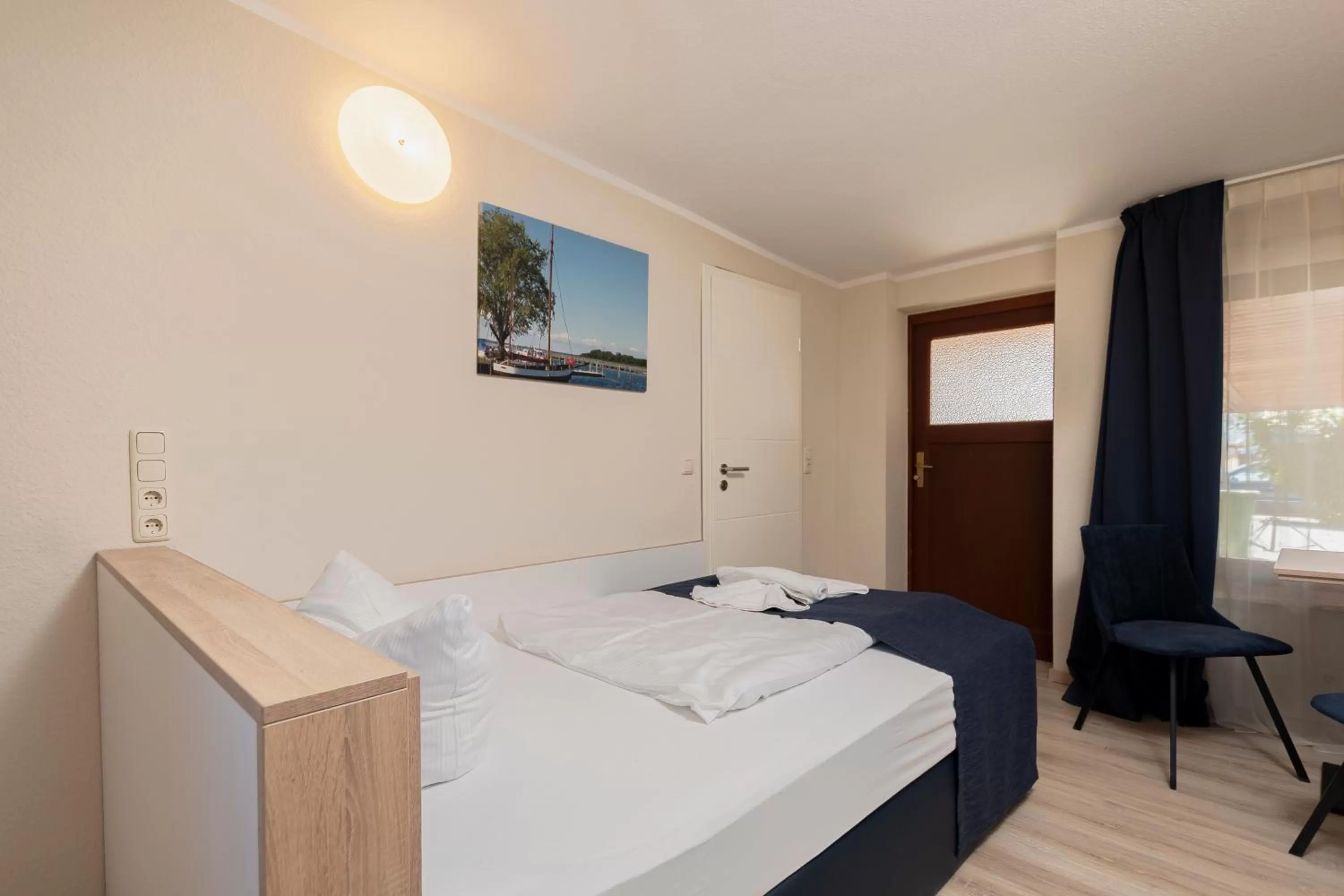 Bed in Aparthotel Stralsund Studios und Apartments