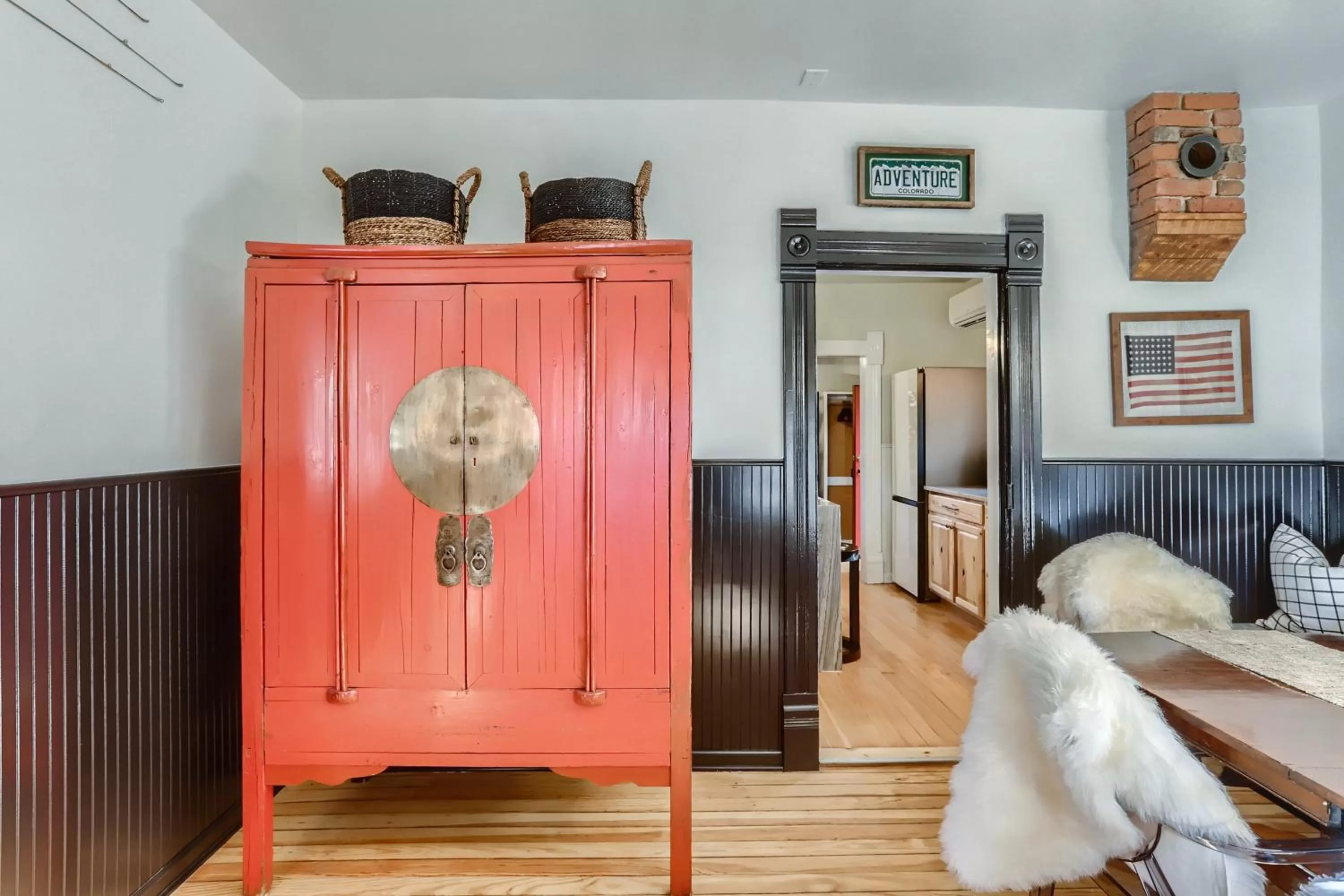 Dining area, Bed in A-Lodge Lyons