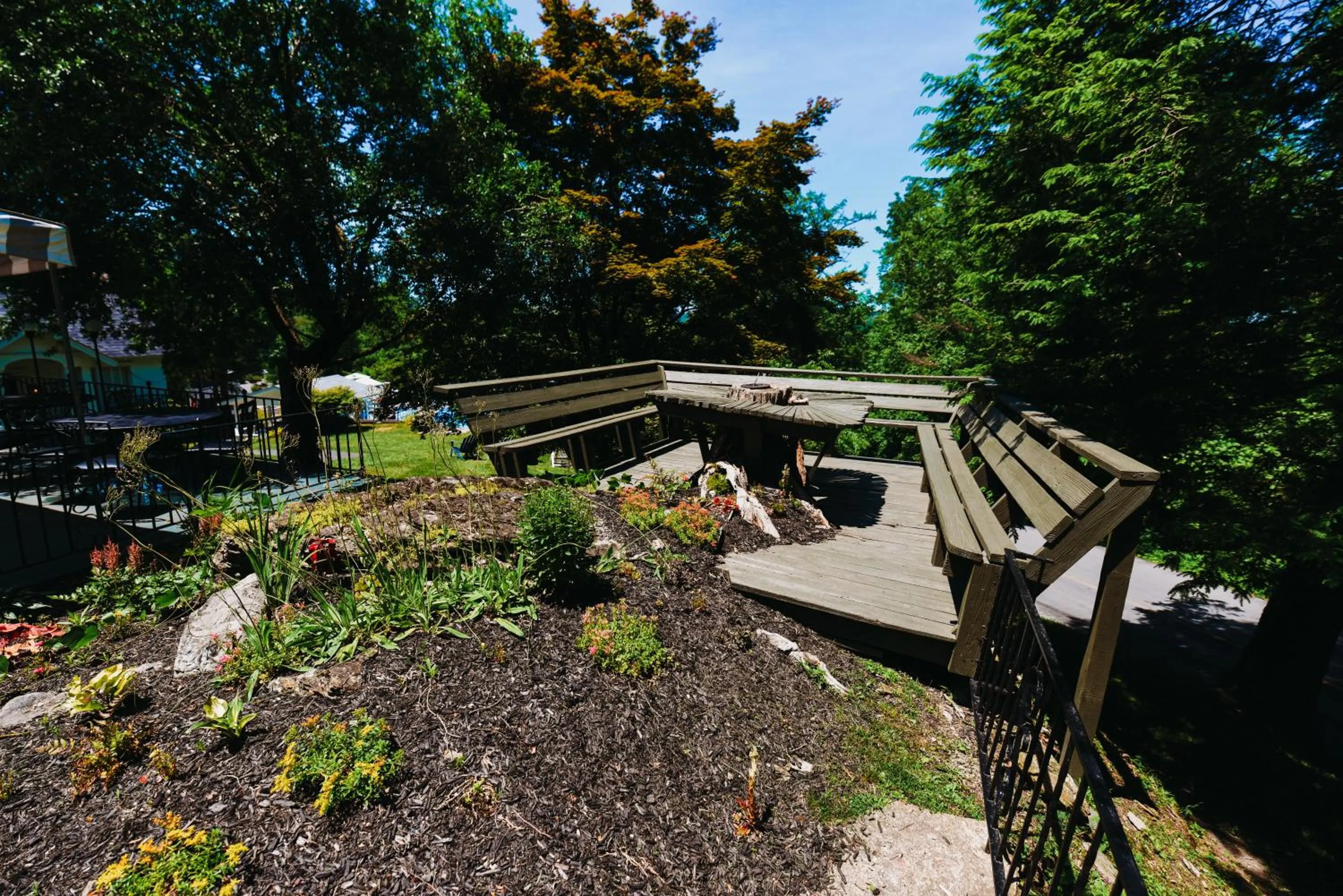 Patio in Rainbow Mountain Resort - LGBTQ Friendly