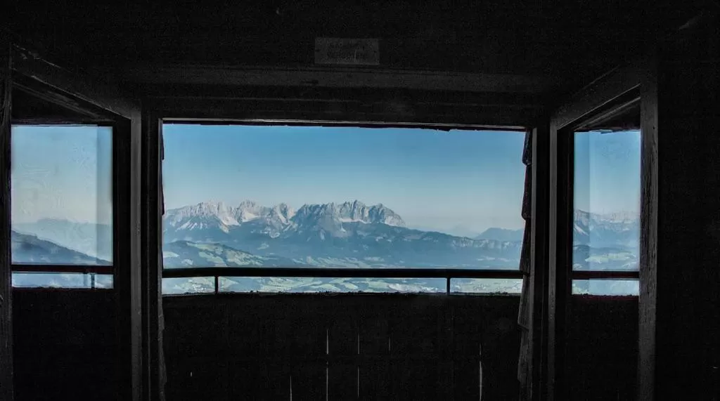 Hocheckhuette On Top of the Kitzbuehel Hahnenkamm Mountain