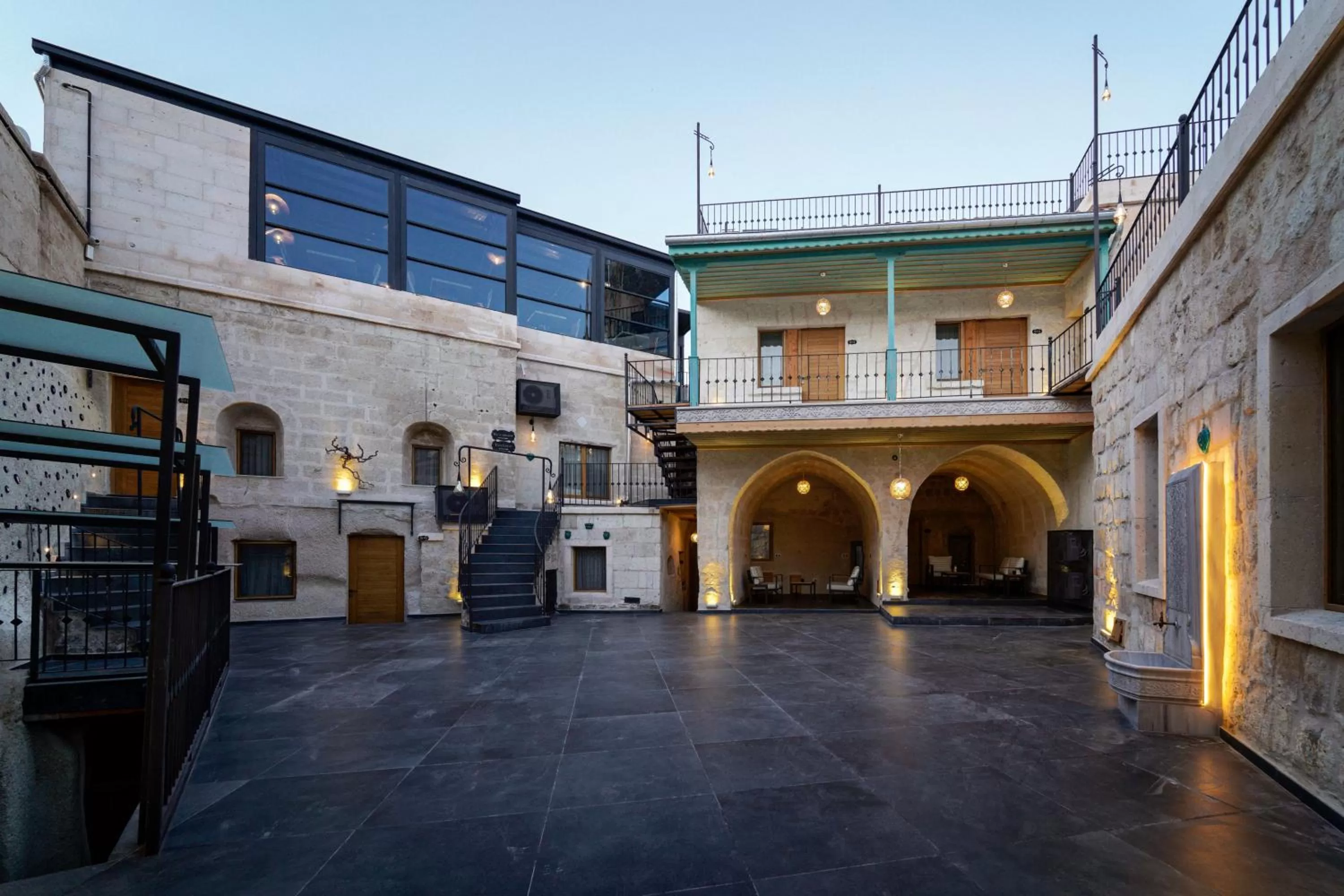 Inner courtyard view in The Niche Cave Hotel