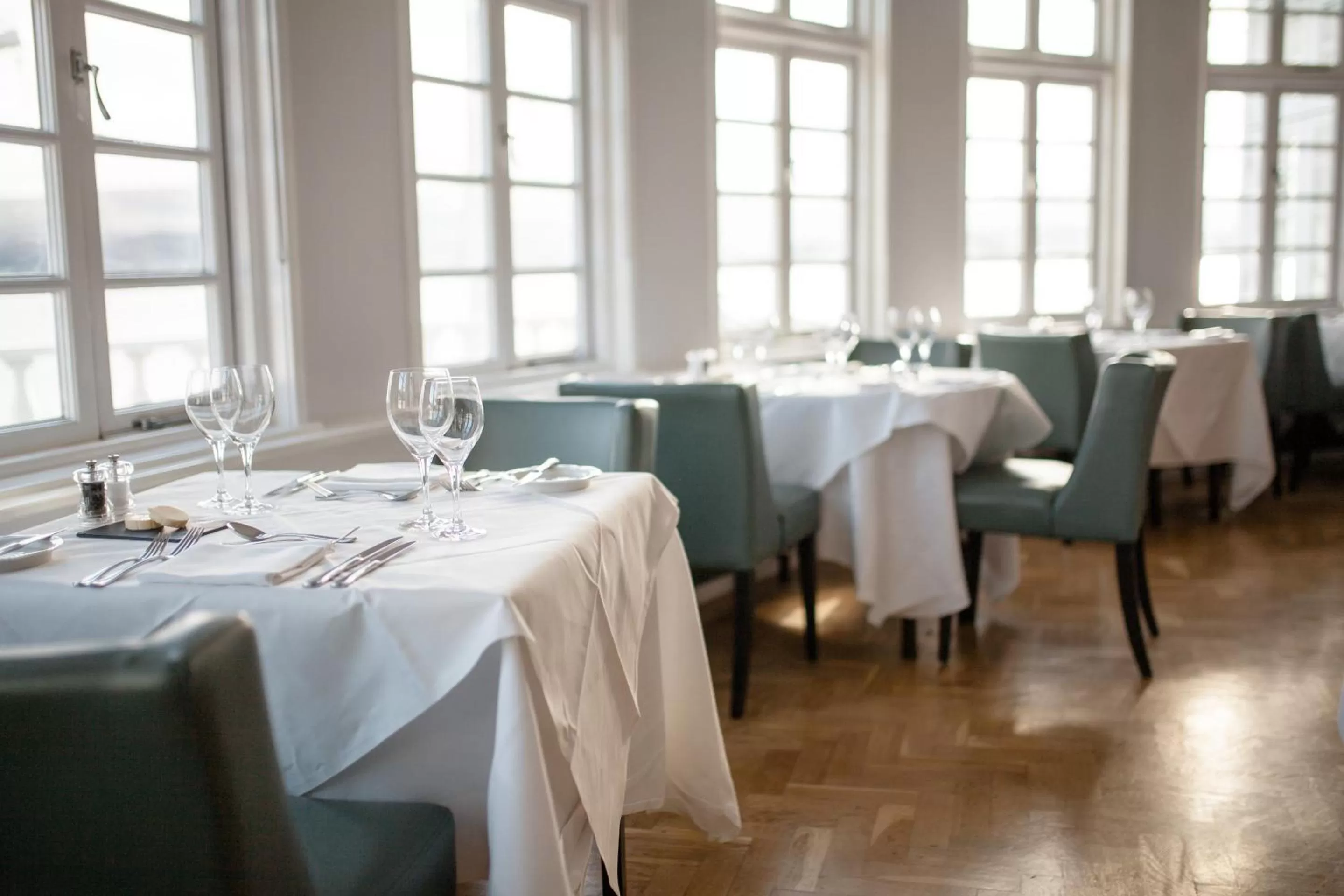 Dining area in Portmeirion Village & Castell Deudraeth