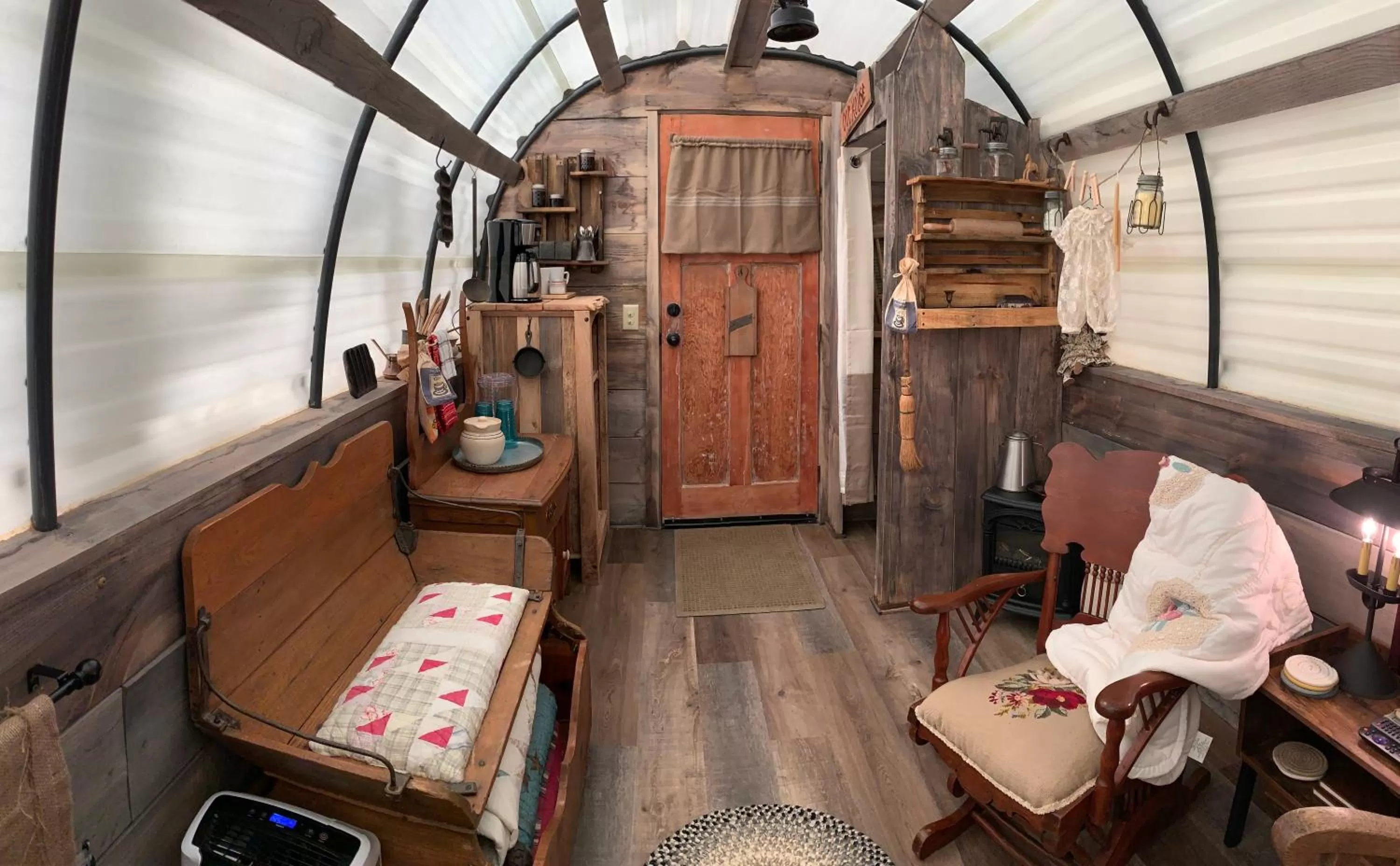 Seating area in Fox Pass Cabins