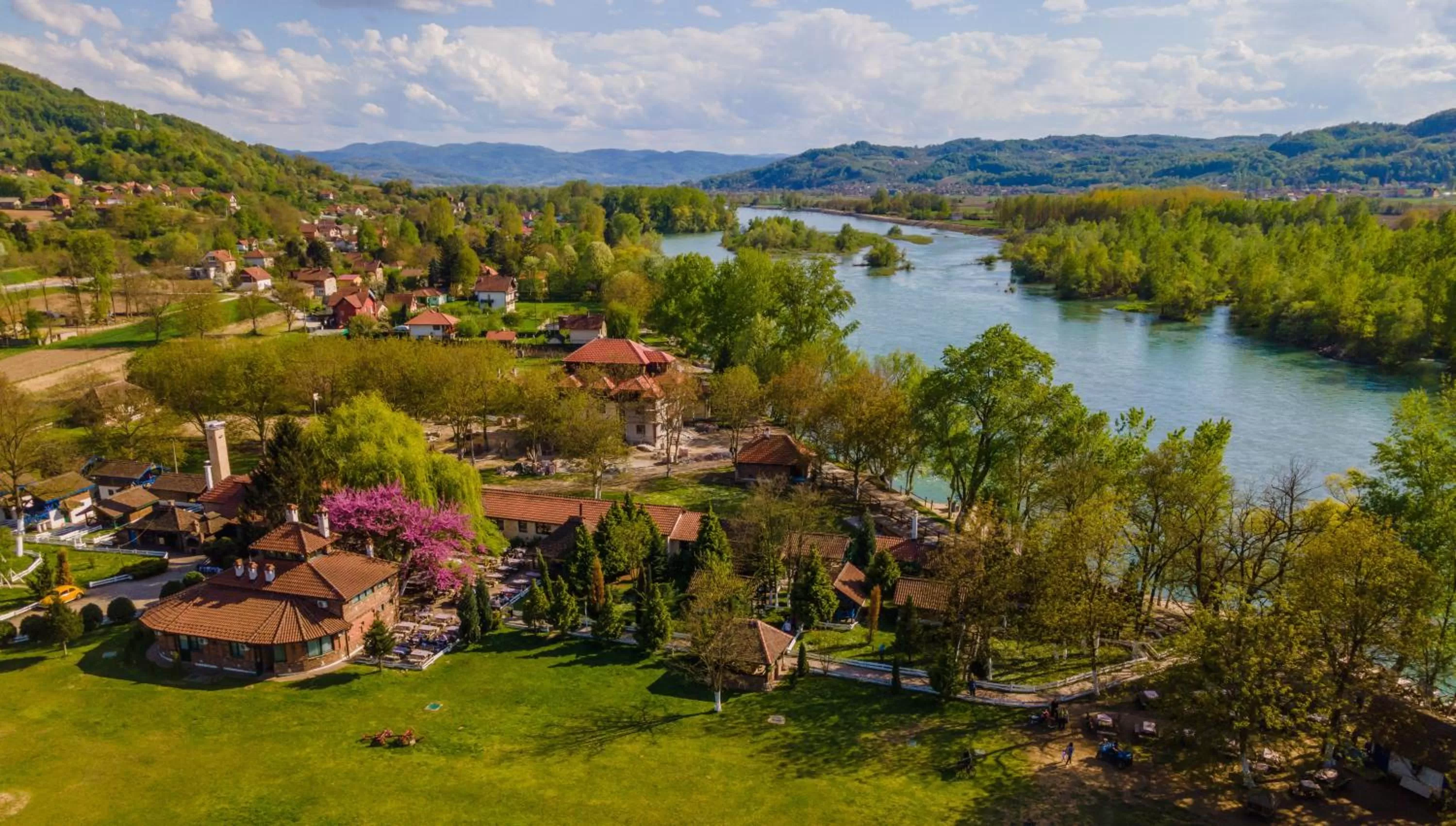 River view, Bird's-eye View in B&B Etno Village Sunčana Reka