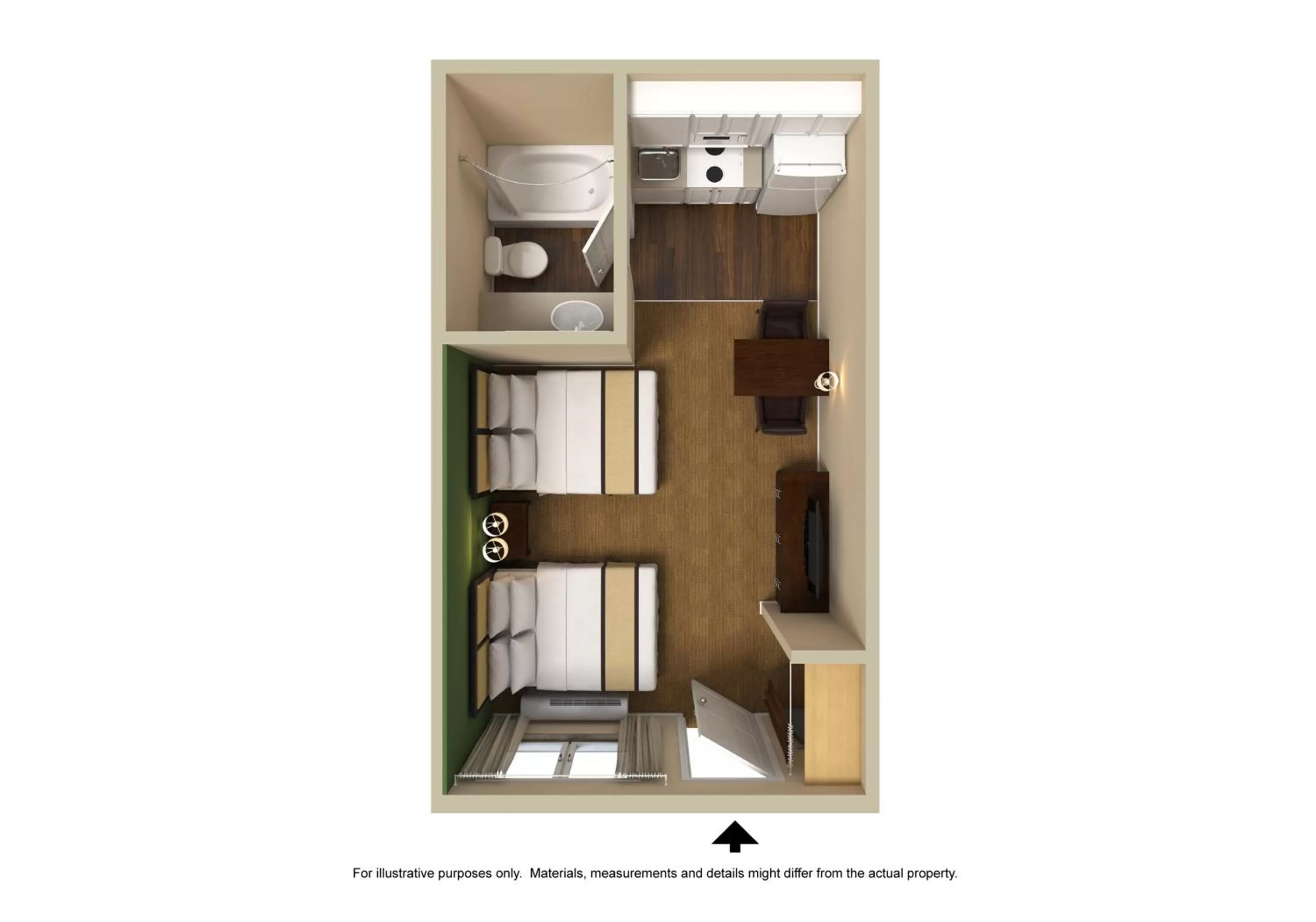 Floor plan in Extended Stay America Suites - Lexington - Nicholasville Road