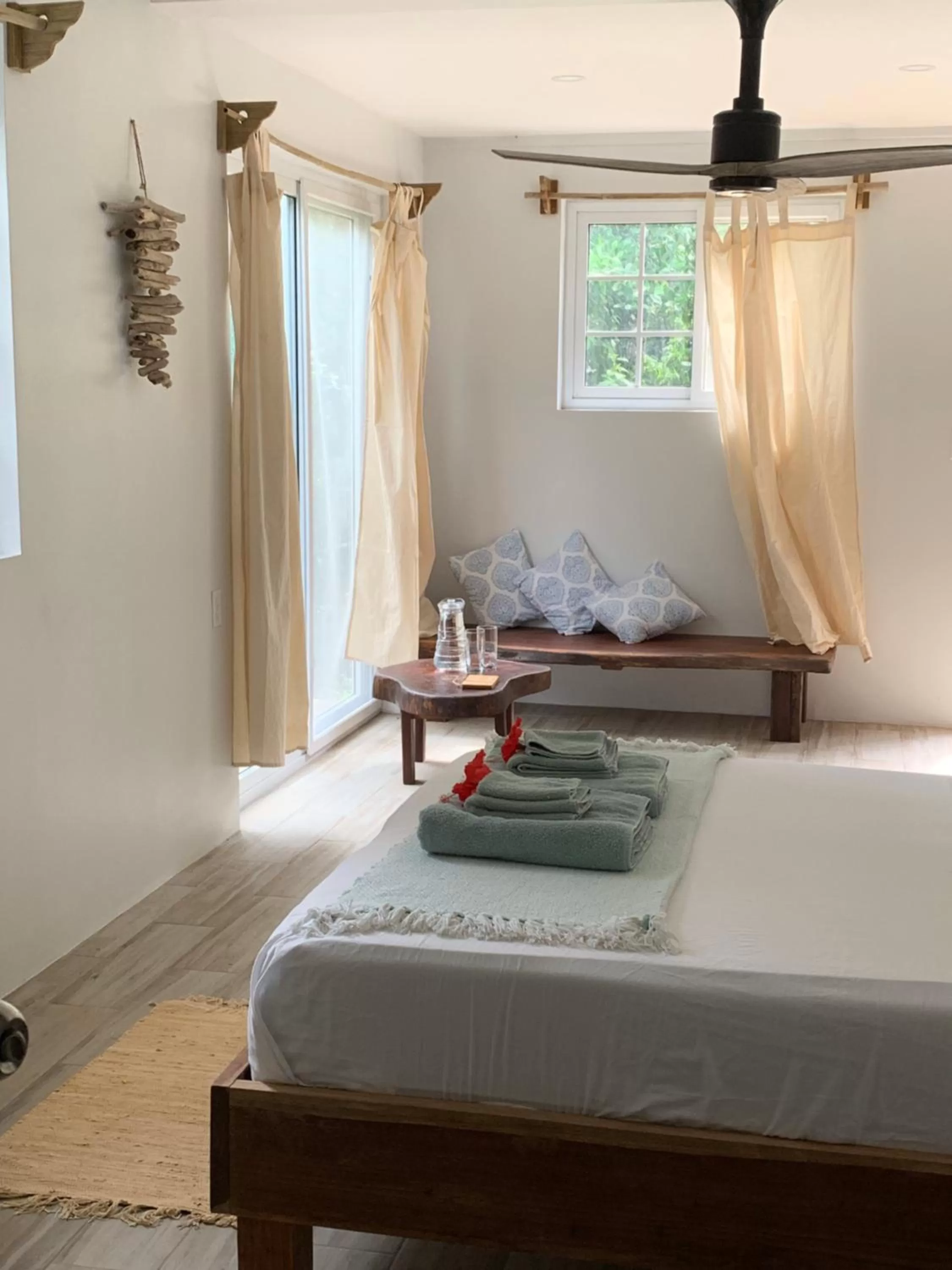 Seating area in Bird Island Bungalows