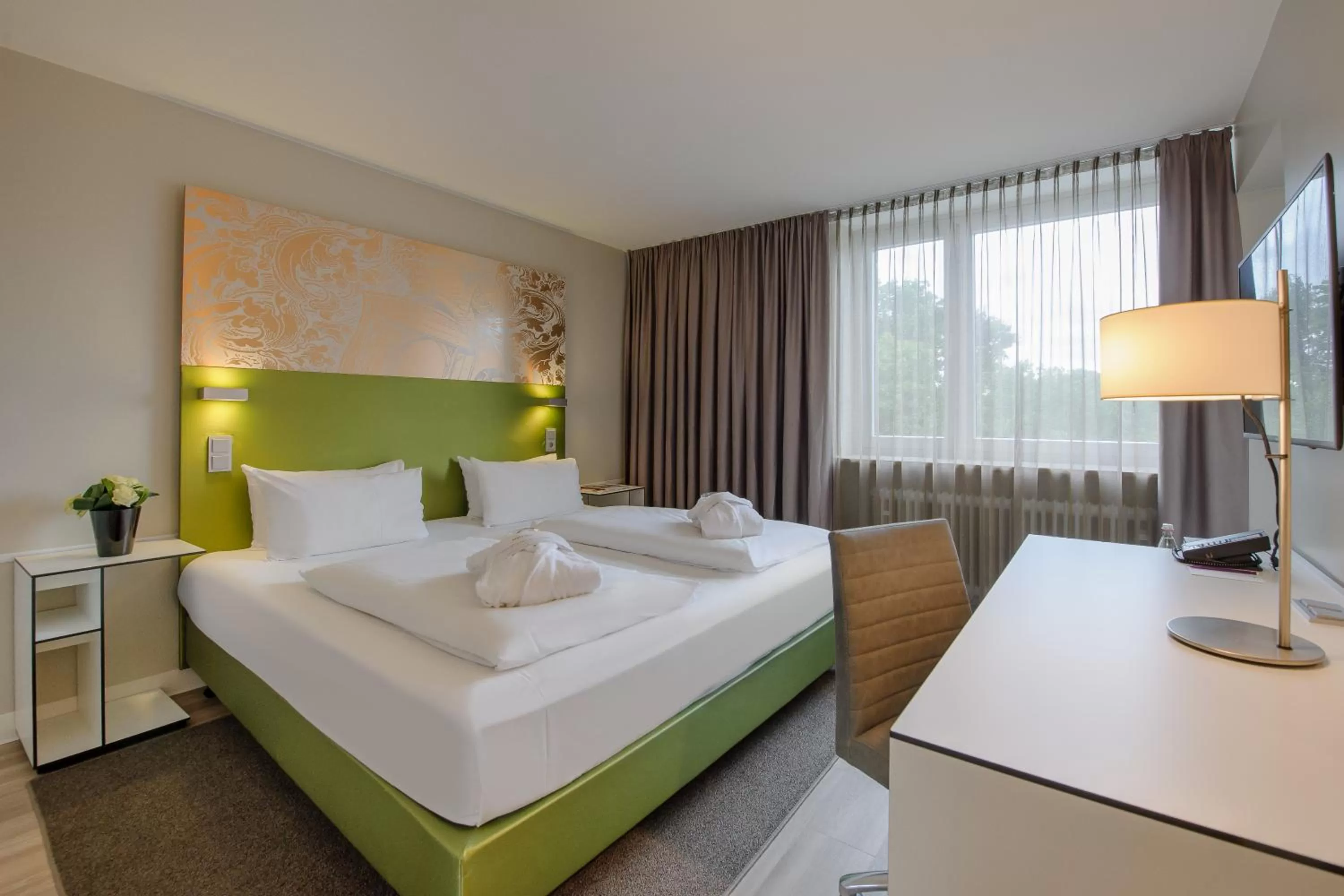 Decorative detail, Bed in Congress Hotel Mercure Nürnberg an der Messe