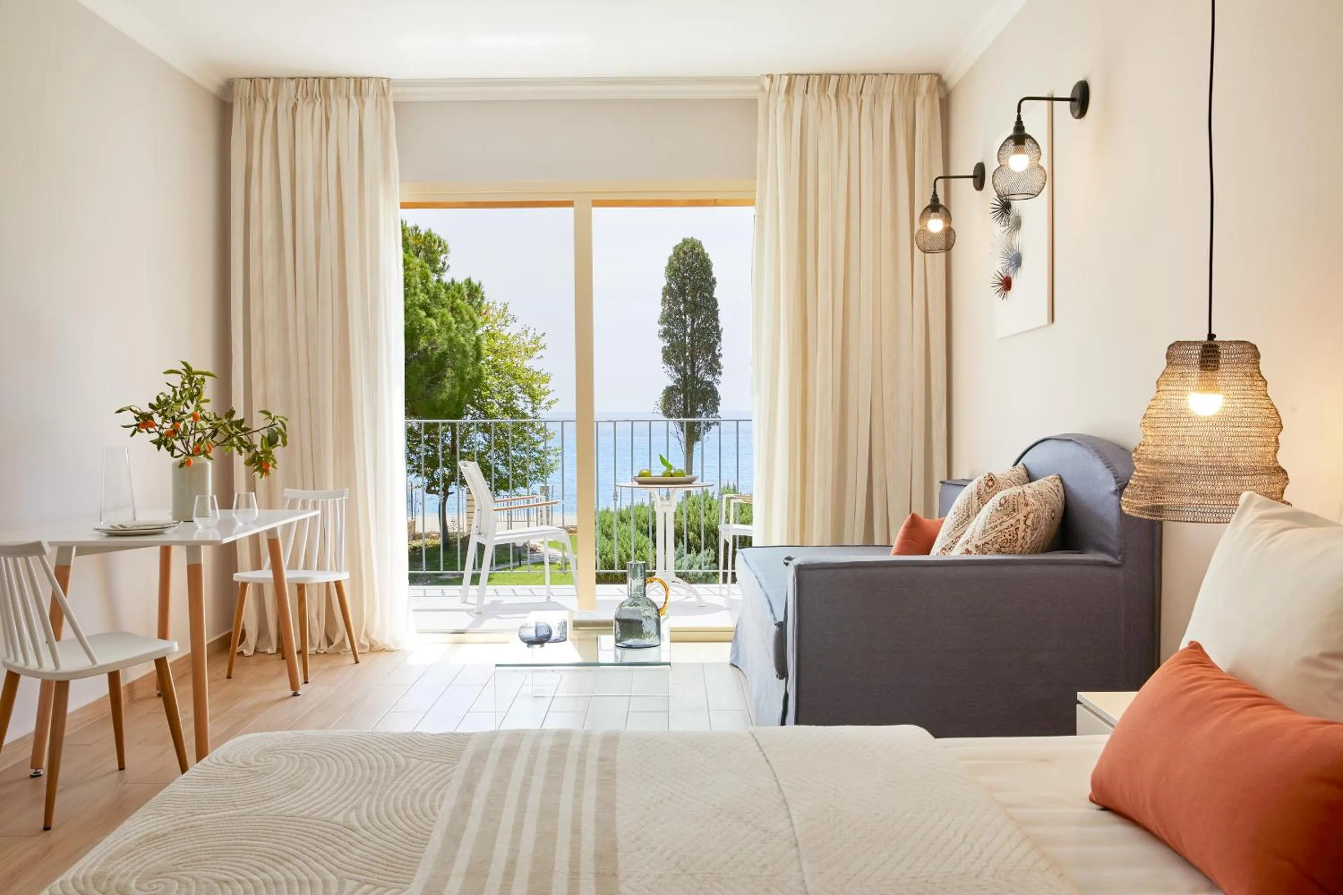 Living room, Bed in Parga Beach Resort