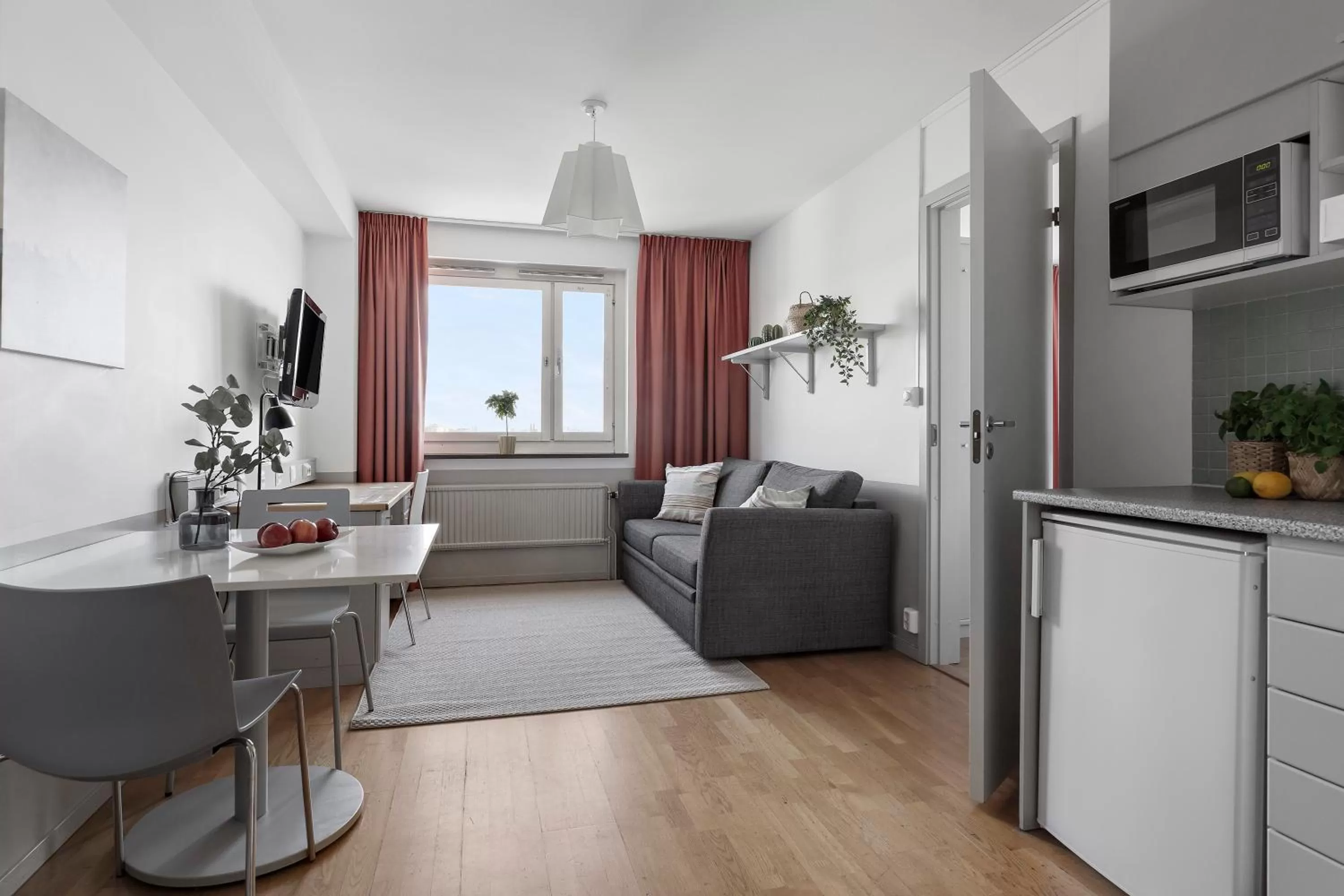 Kitchen or kitchenette in Forenom Hotels & Apartments Stockholm Alvik