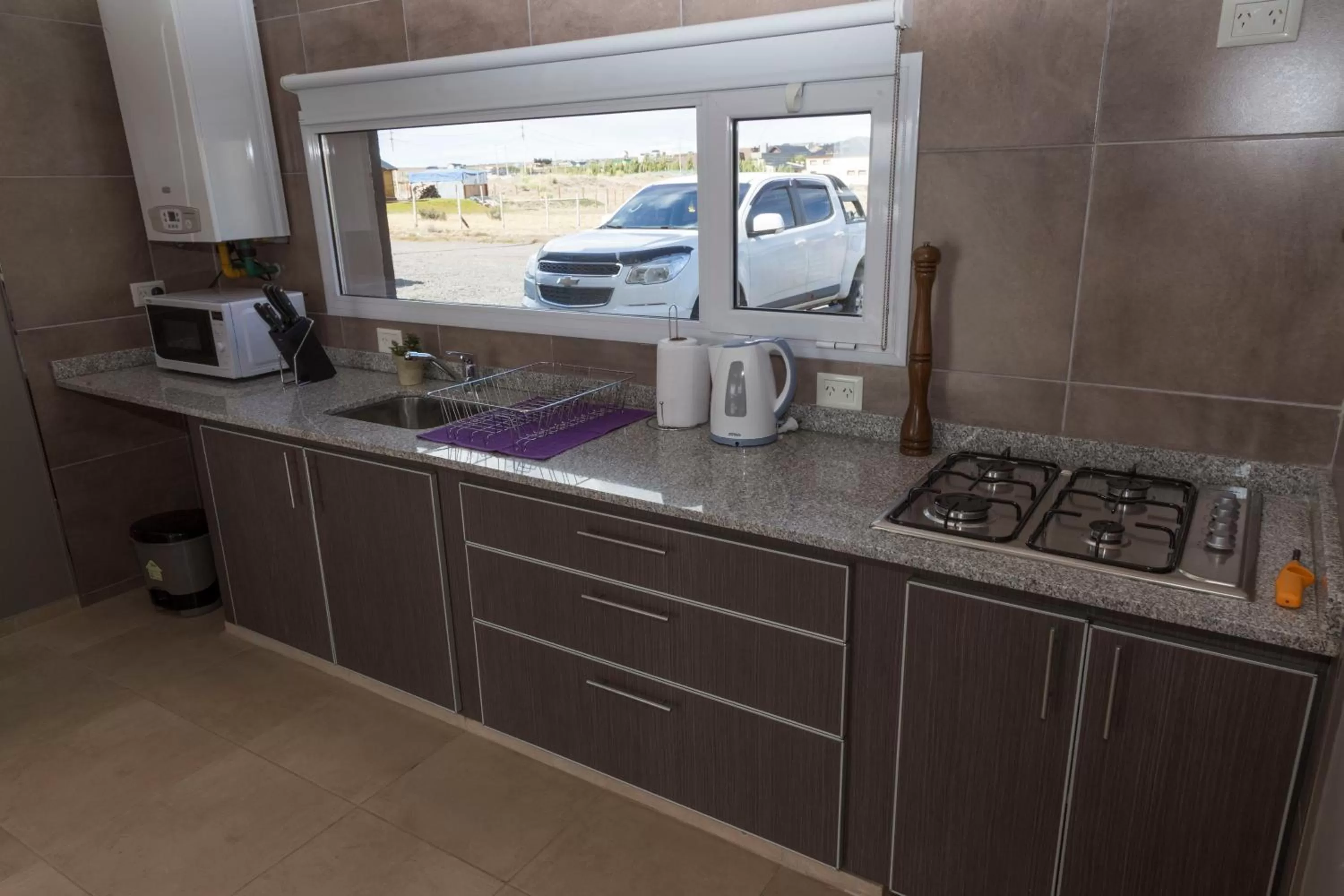 Kitchen or kitchenette in Tierra Tehuelche Hostería y Aparts