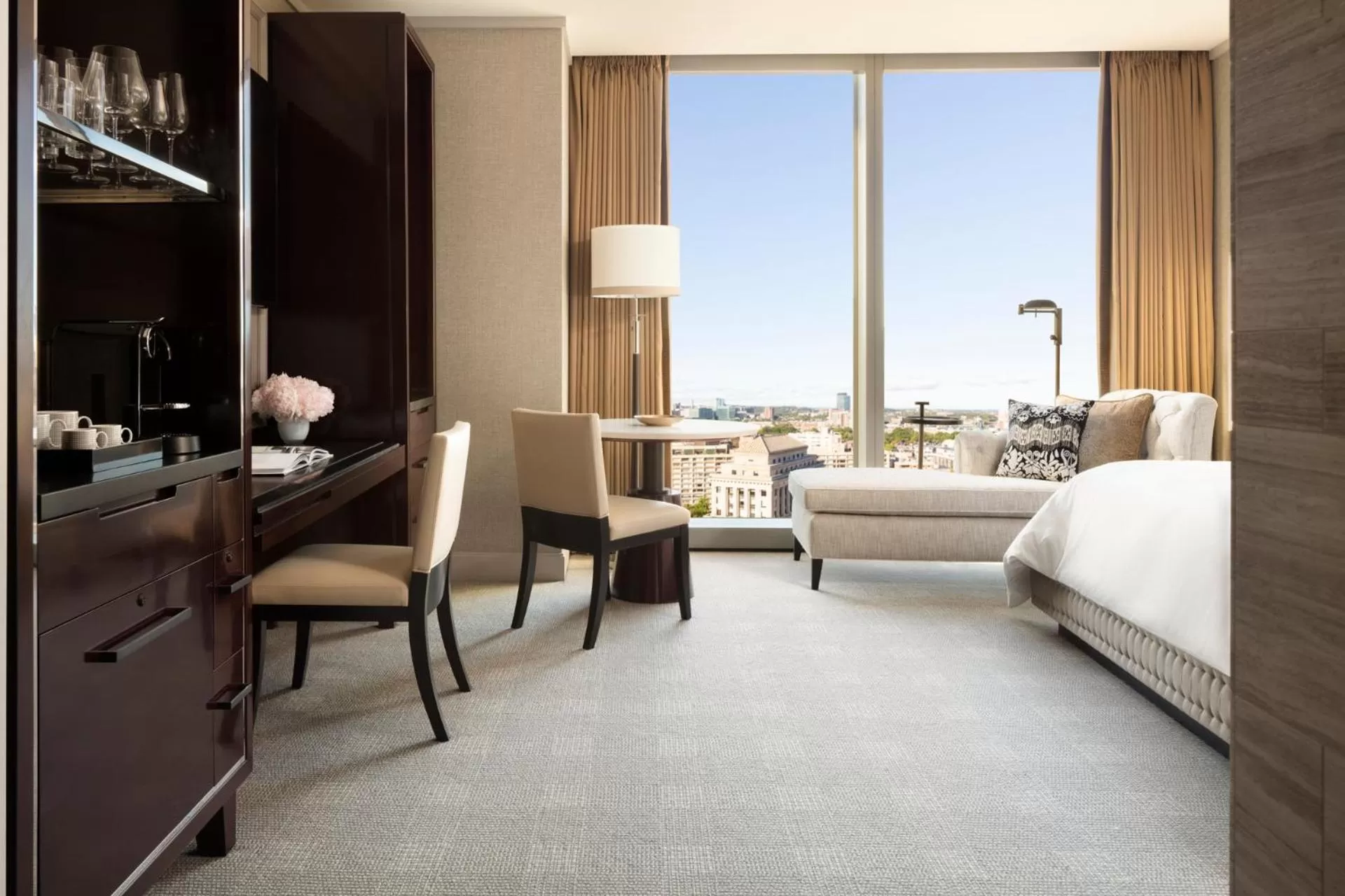 Bed in Four Seasons Hotel One Dalton Street, Boston