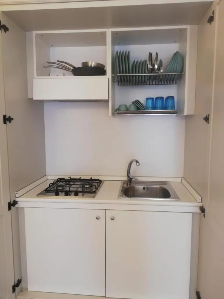 Kitchen or kitchenette in Hotel Gargallo