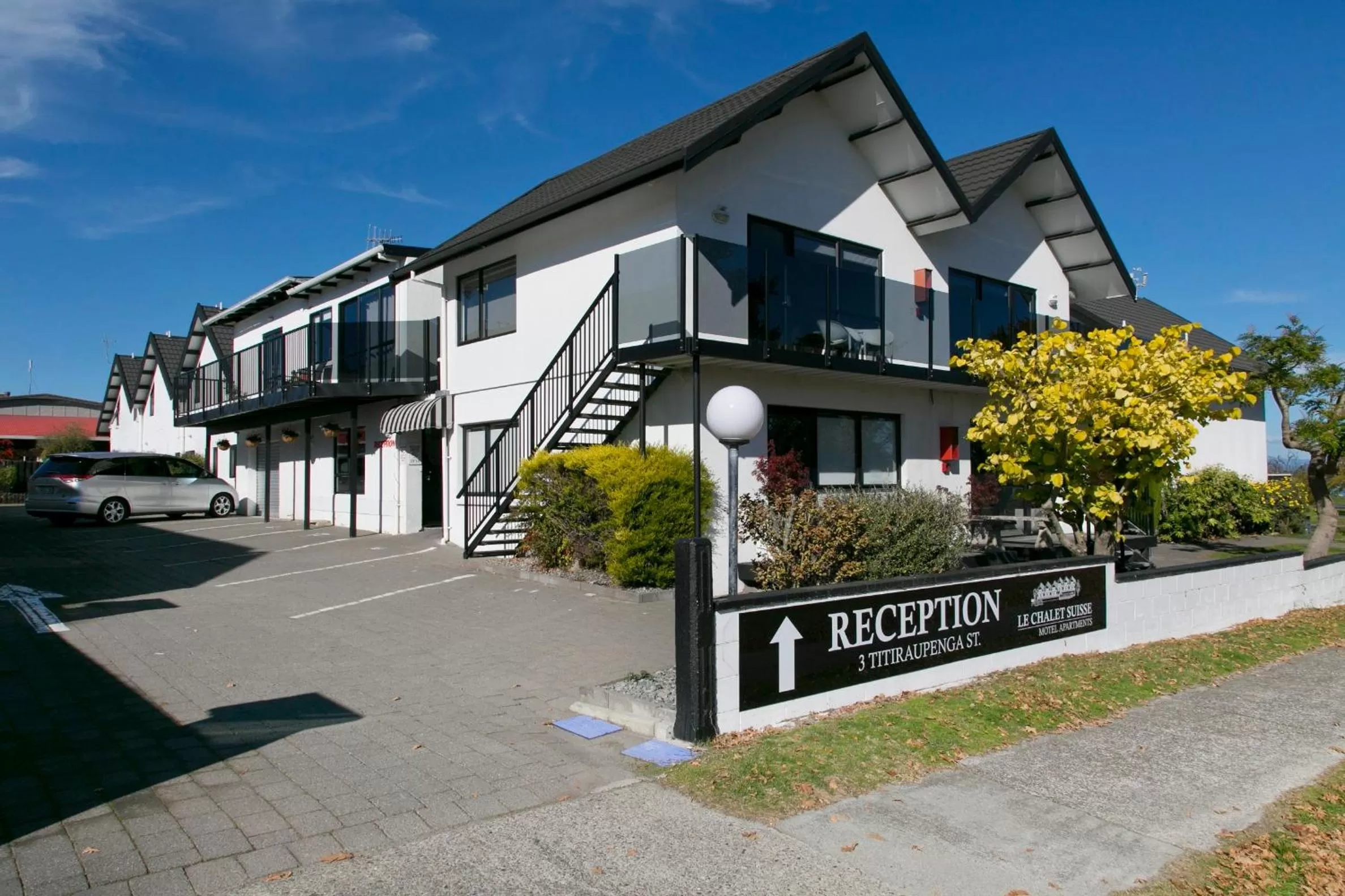 Property building in Le Chalet Suisse Motel Taupo