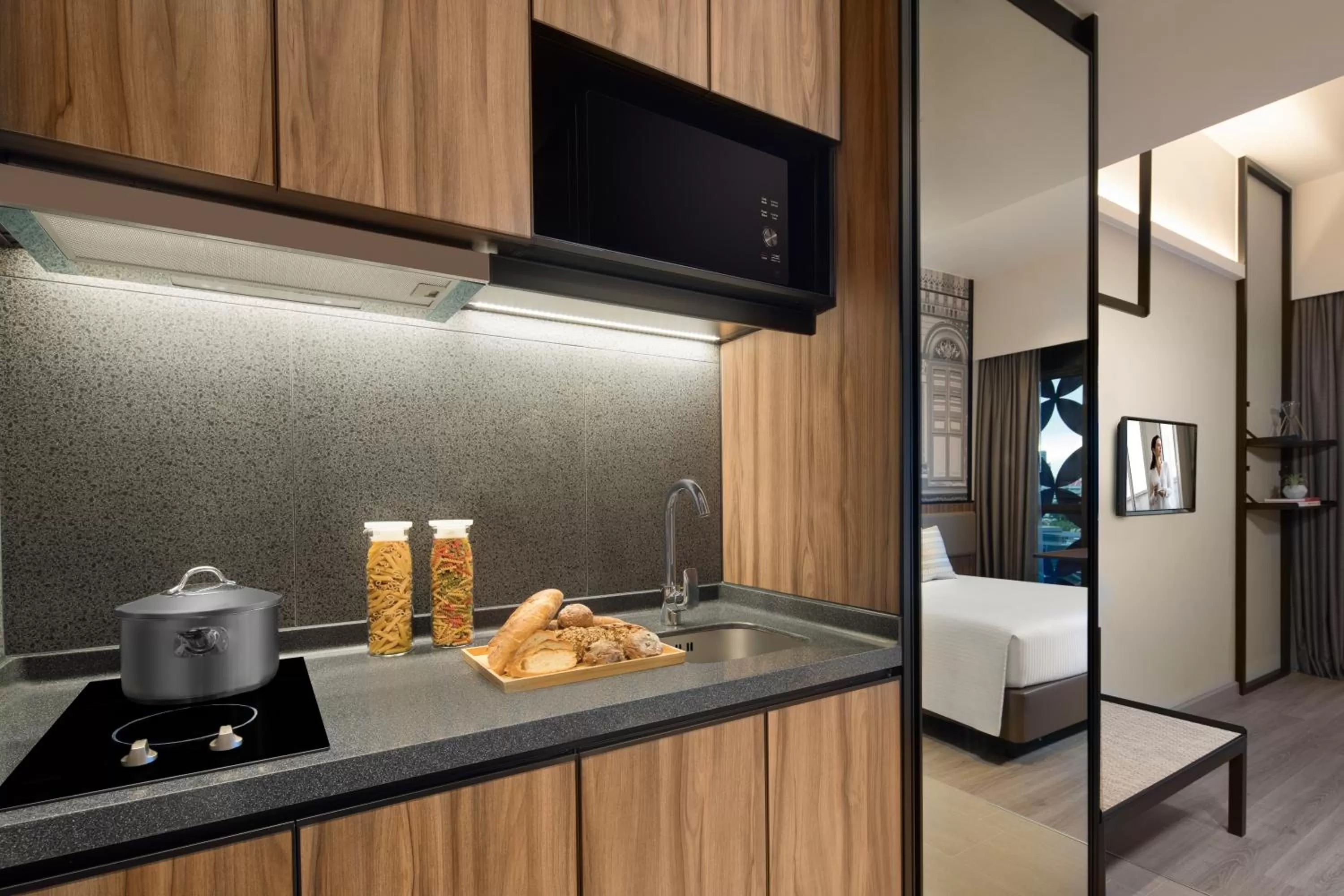 Kitchen or kitchenette in Citadines Rochor Singapore
