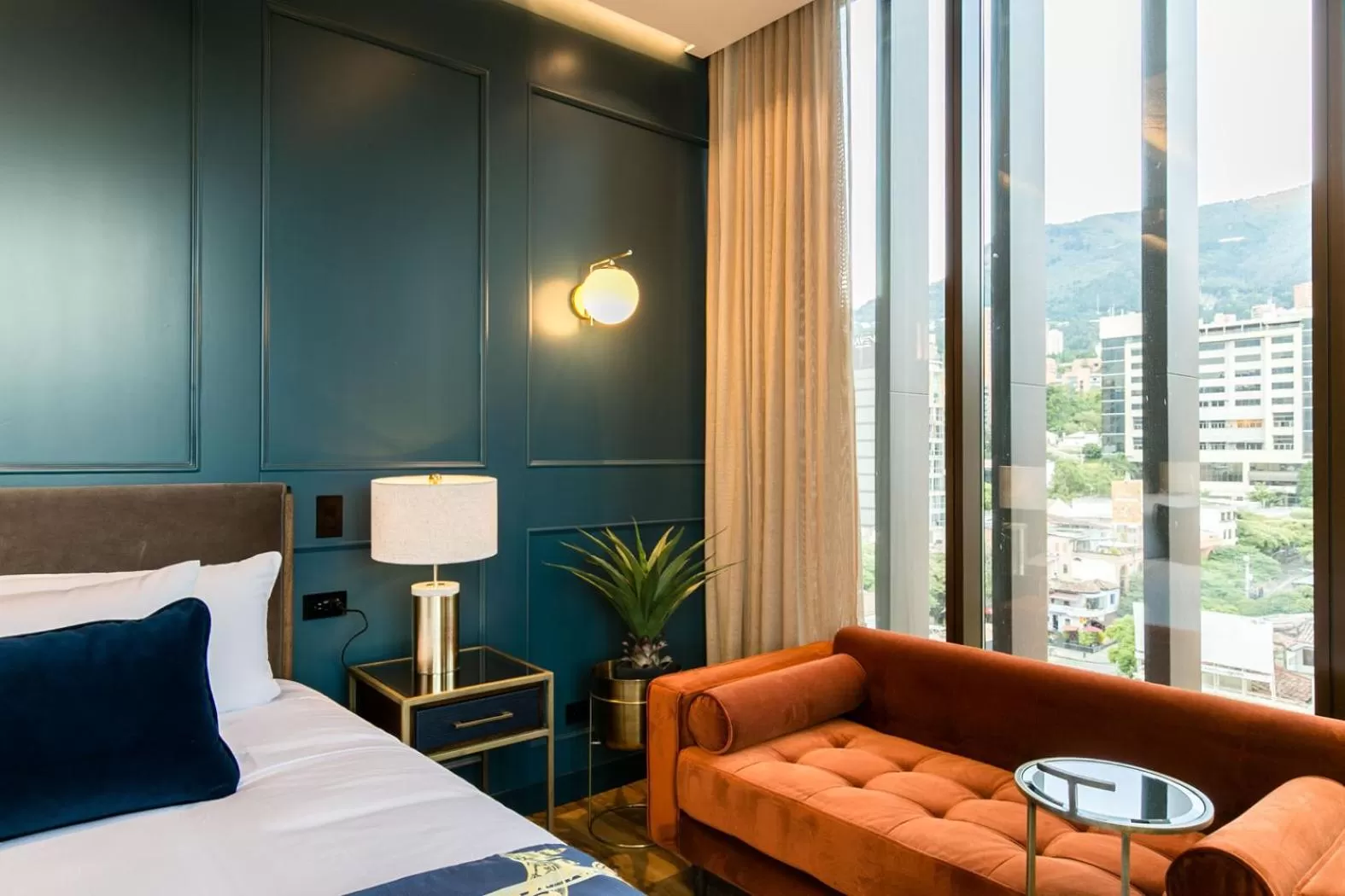 Seating area, Bed in Hotel Marquee Medellín