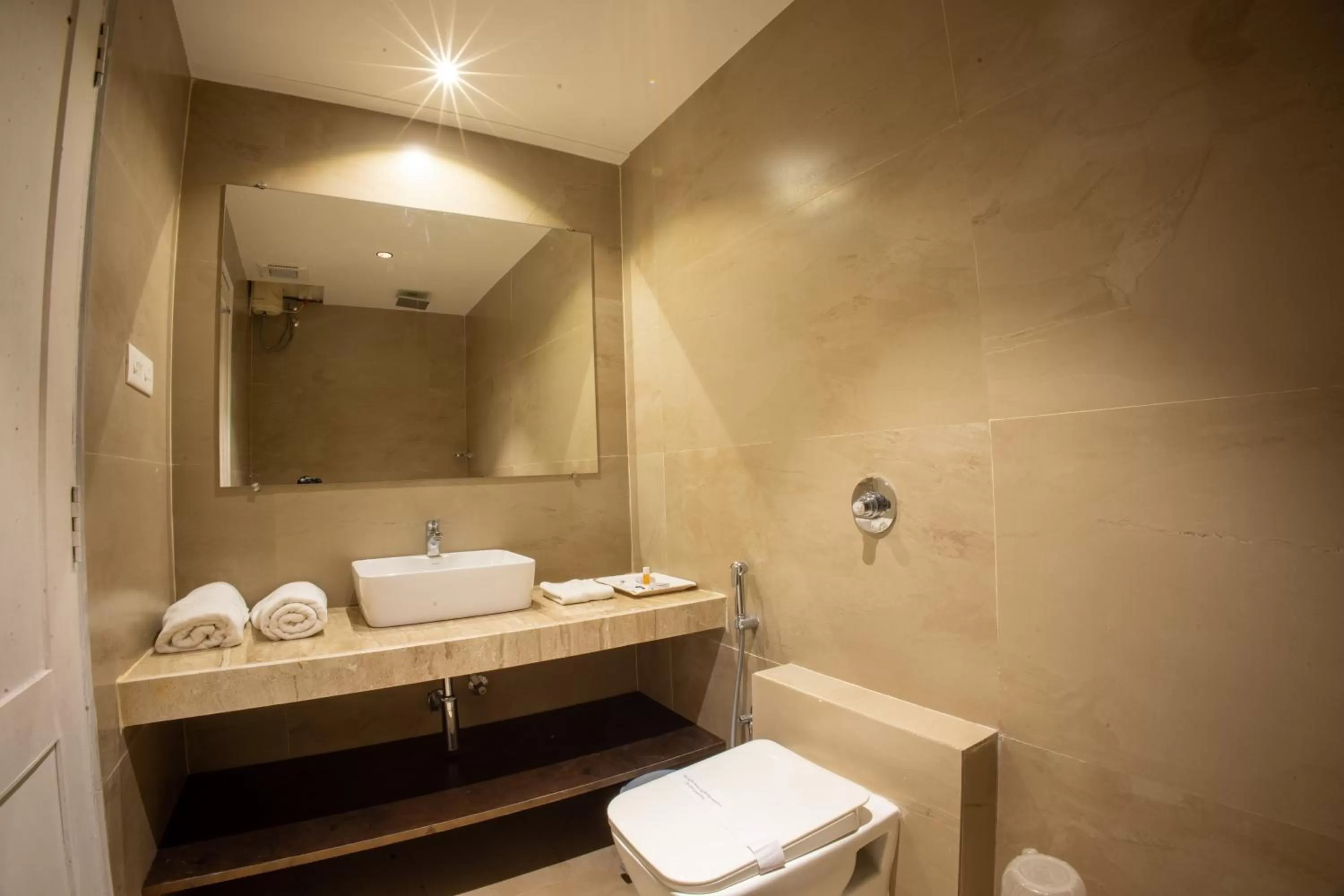Bathroom in Metro Plaza Hotel by RAK Rooms, Mangaluru
