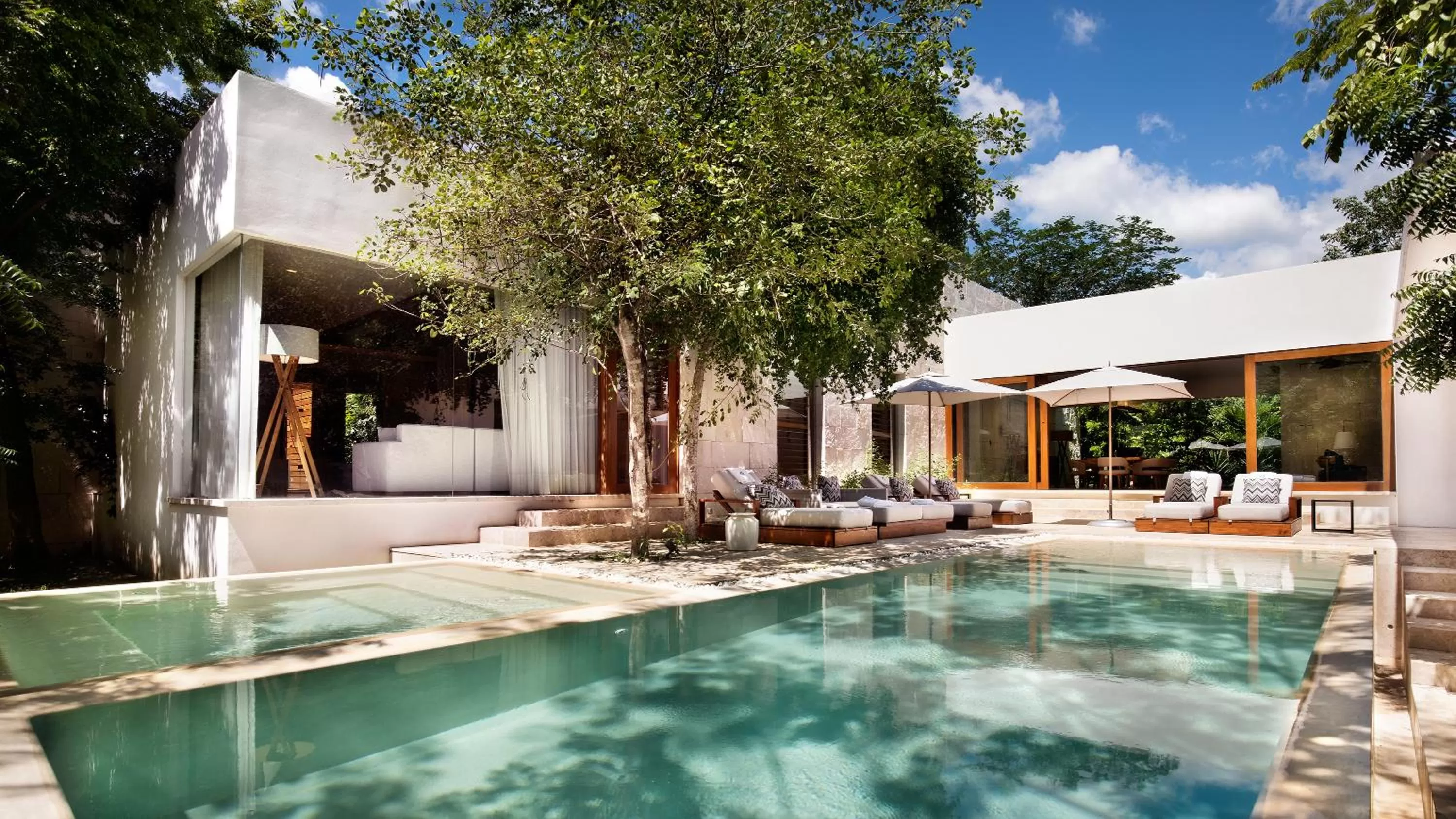 Pool view in Chablé Yucatan