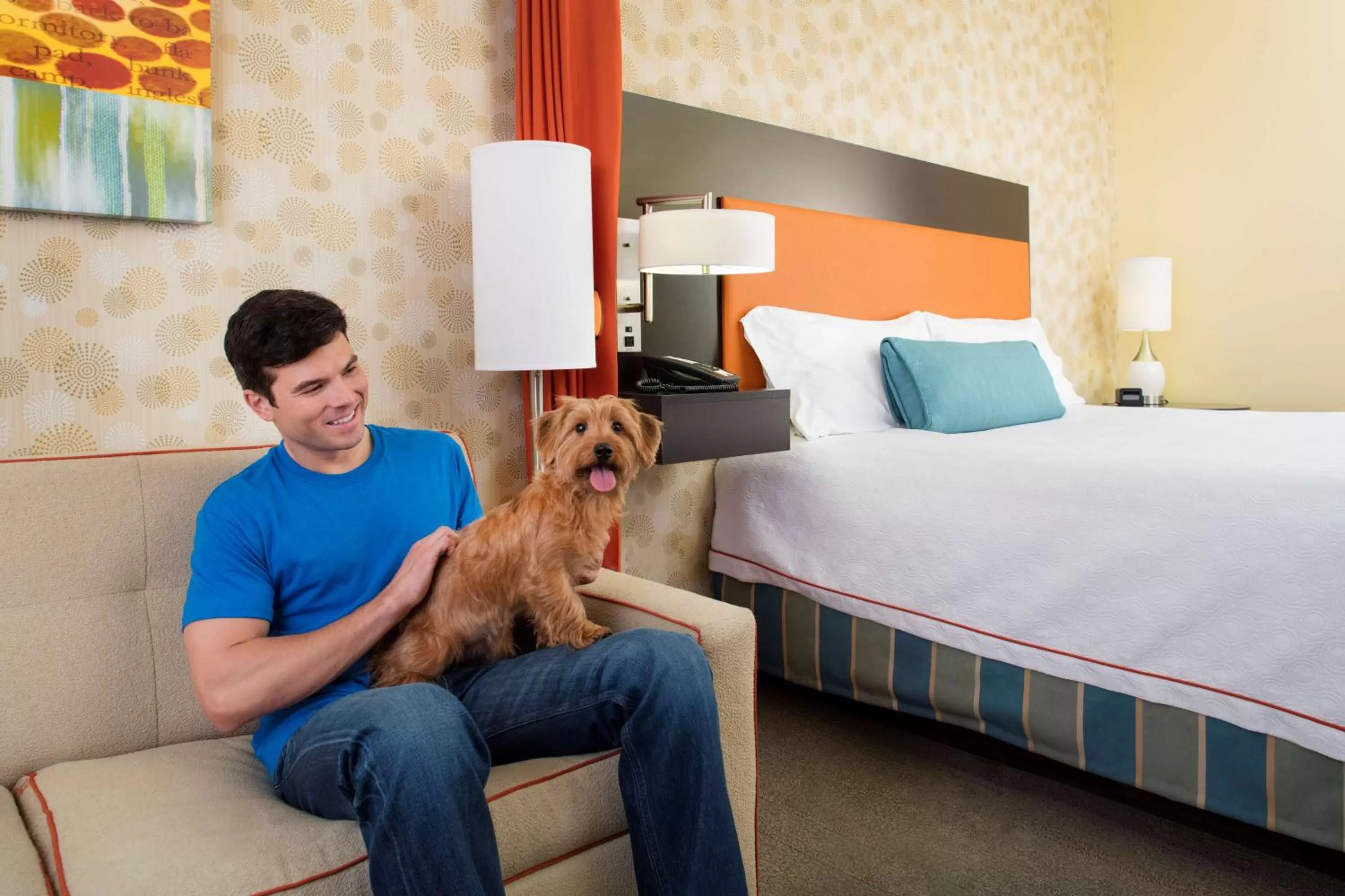 Living room, Bed in Home2 Suites By Hilton San Antonio North Stone Oak