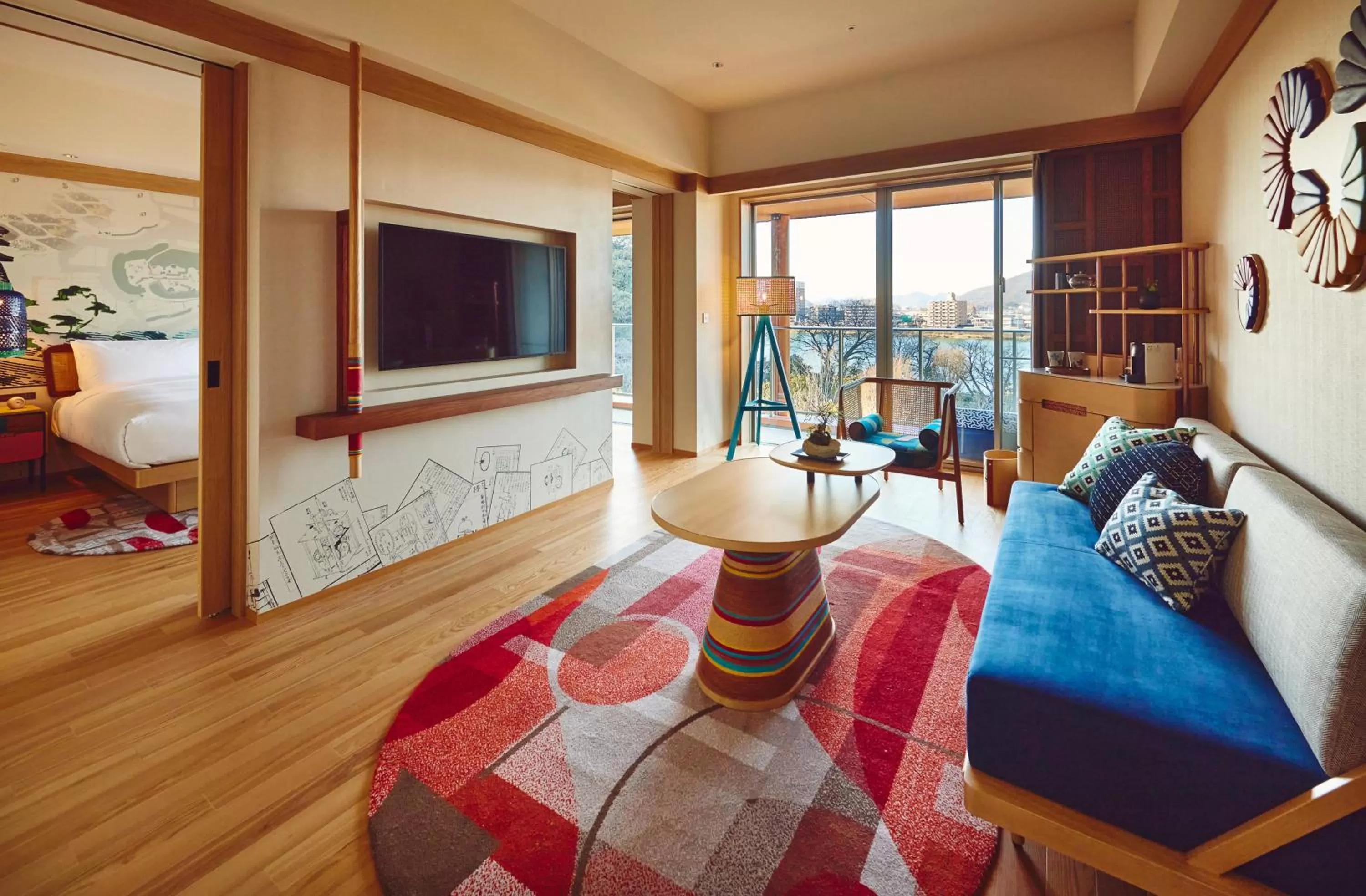 Living room, Bed in Hotel Indigo Inuyama Urakuen Garden by IHG