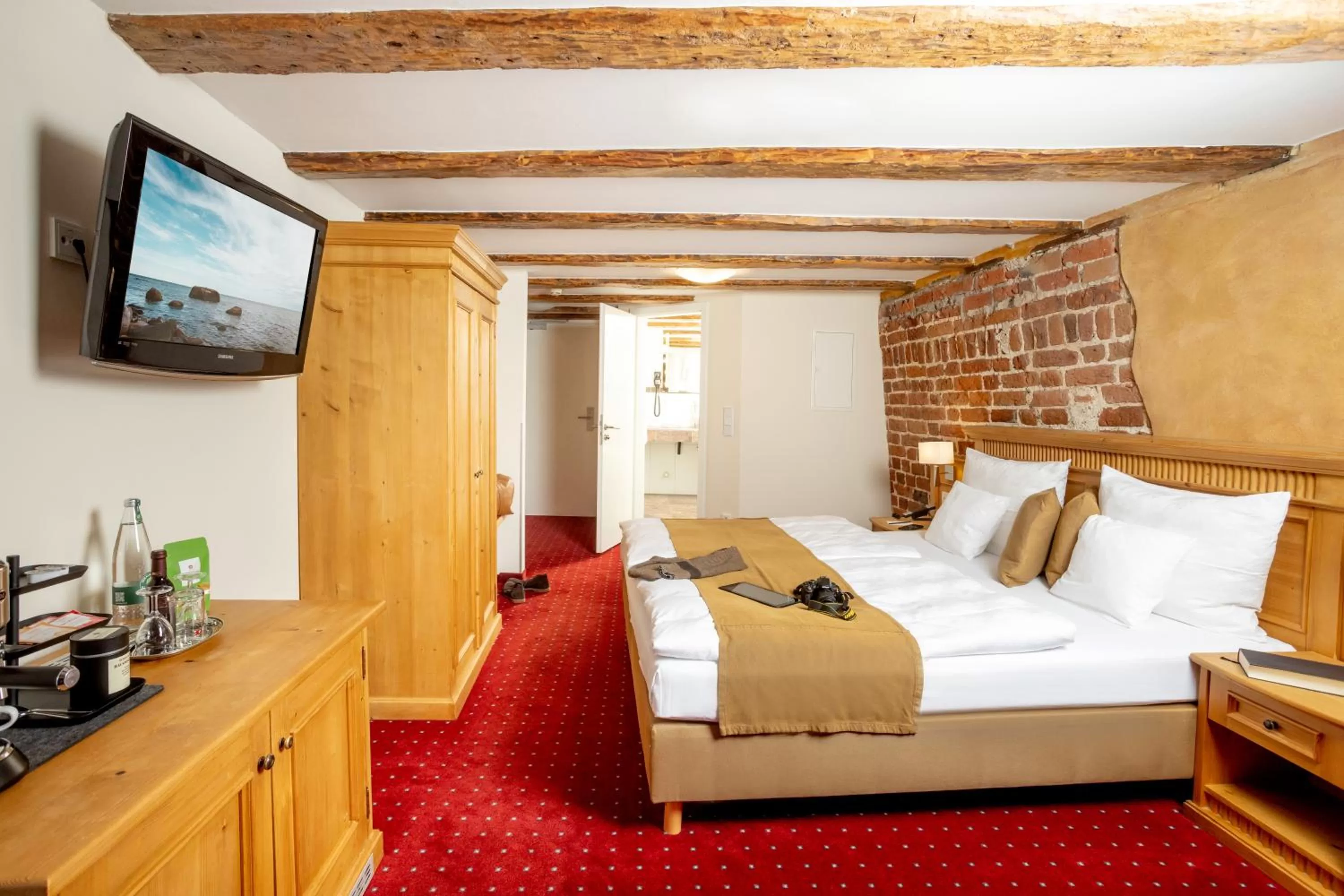 Bed in Romantik Hotel Scheelehof Stralsund