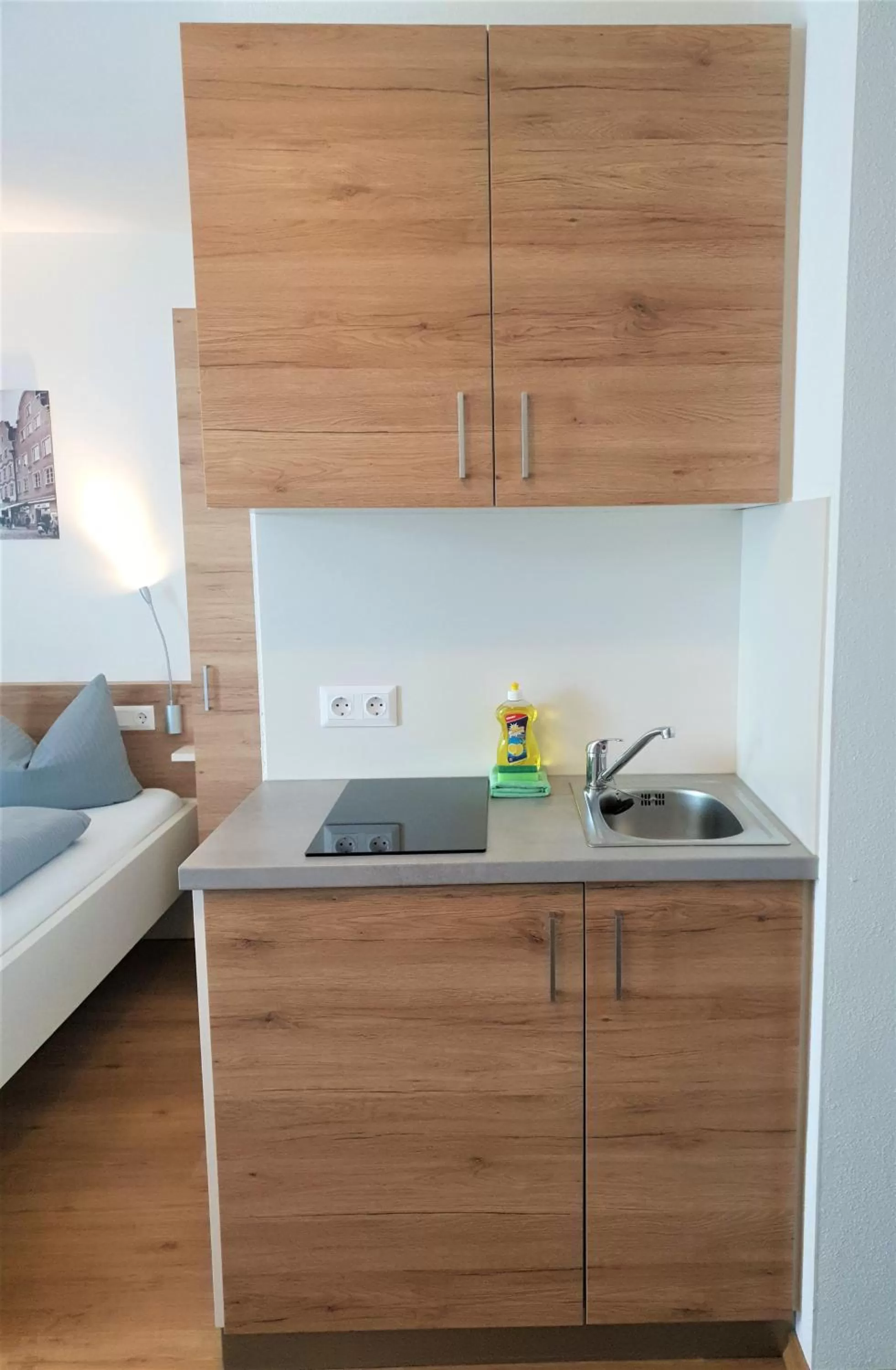Kitchen or kitchenette, Bed in easy sleep Apartmenthotel