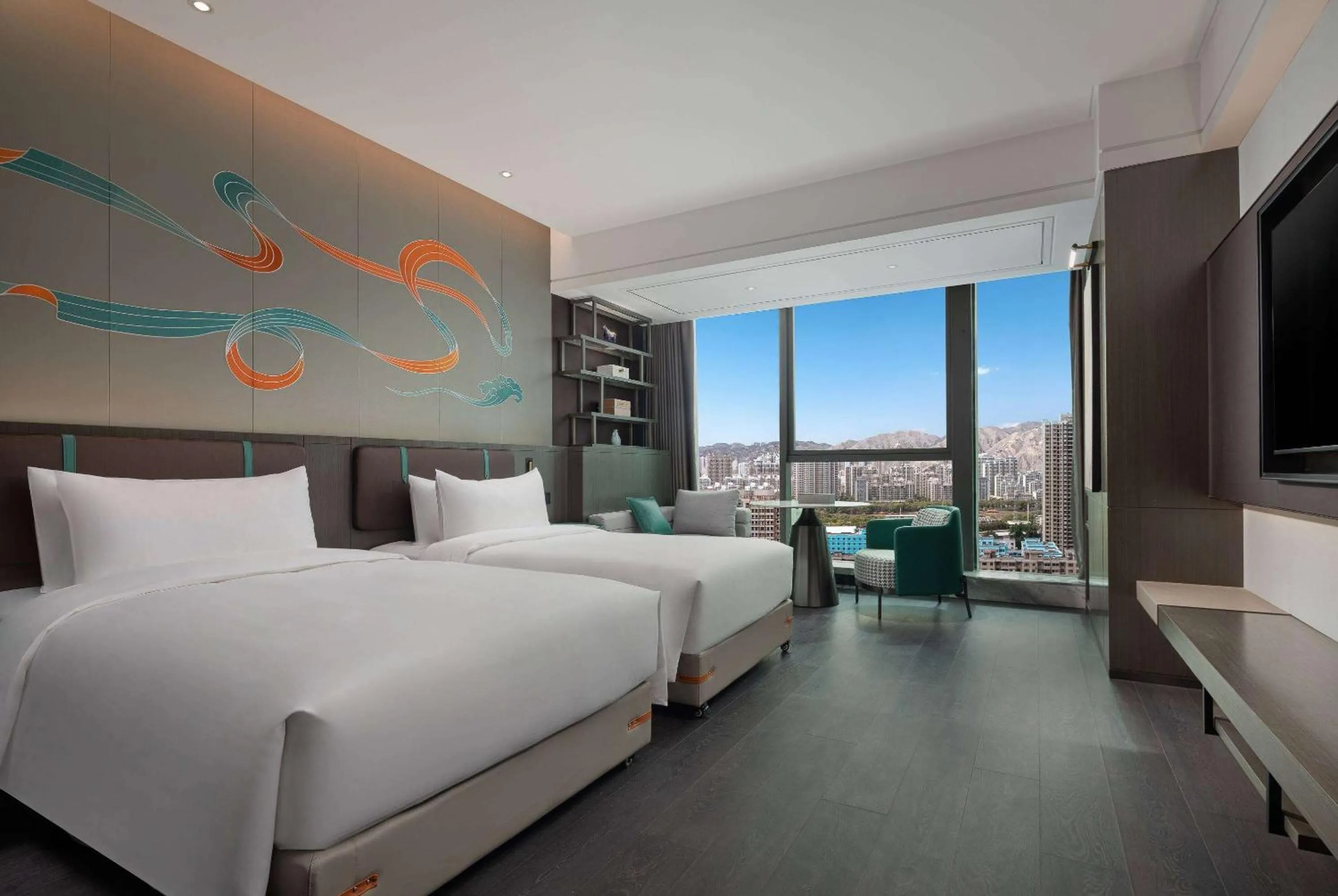 Photo of the whole room, Bed in Wyndham Garden Lanzhou West Railway Station