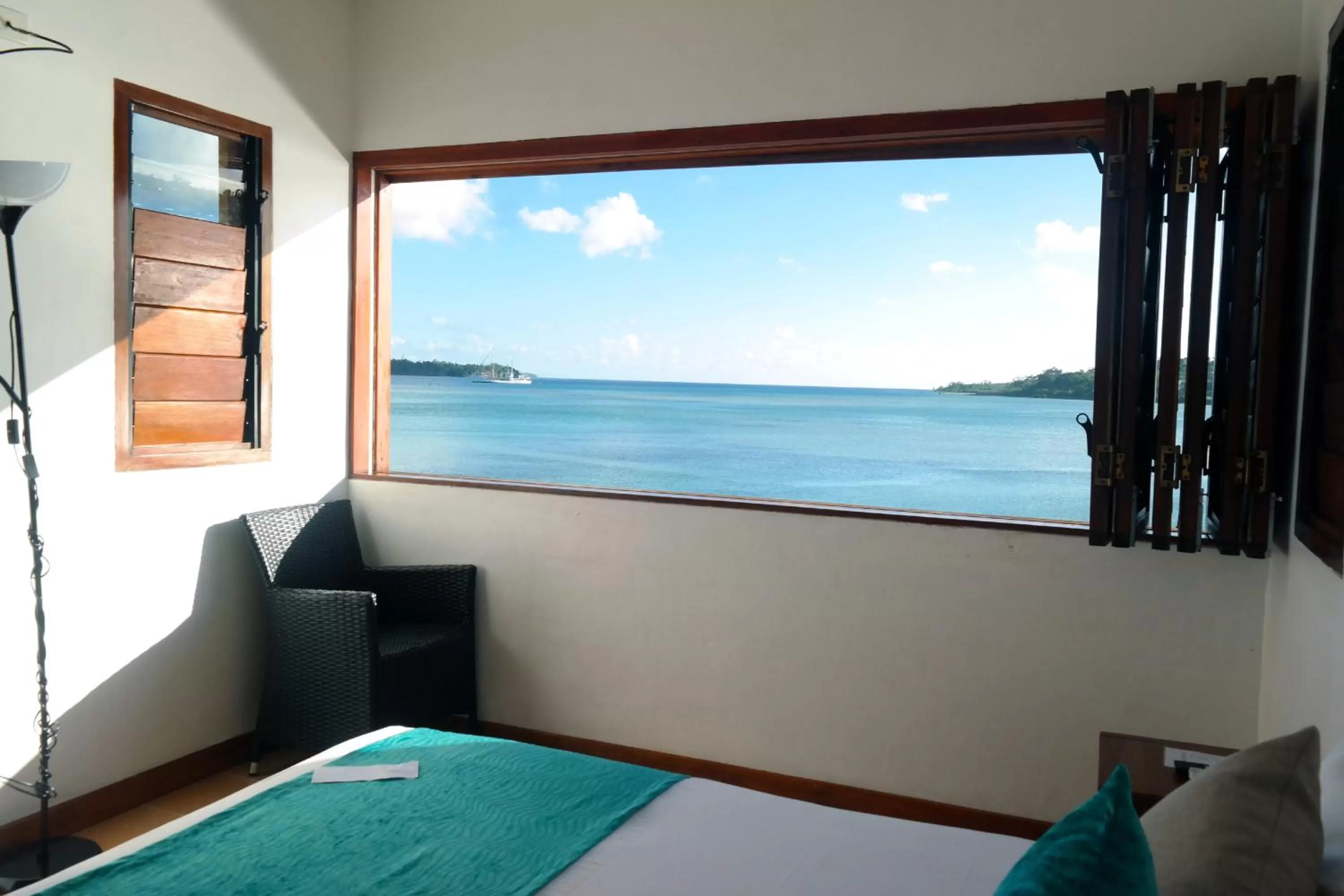 Bedroom in Moorings Hotel