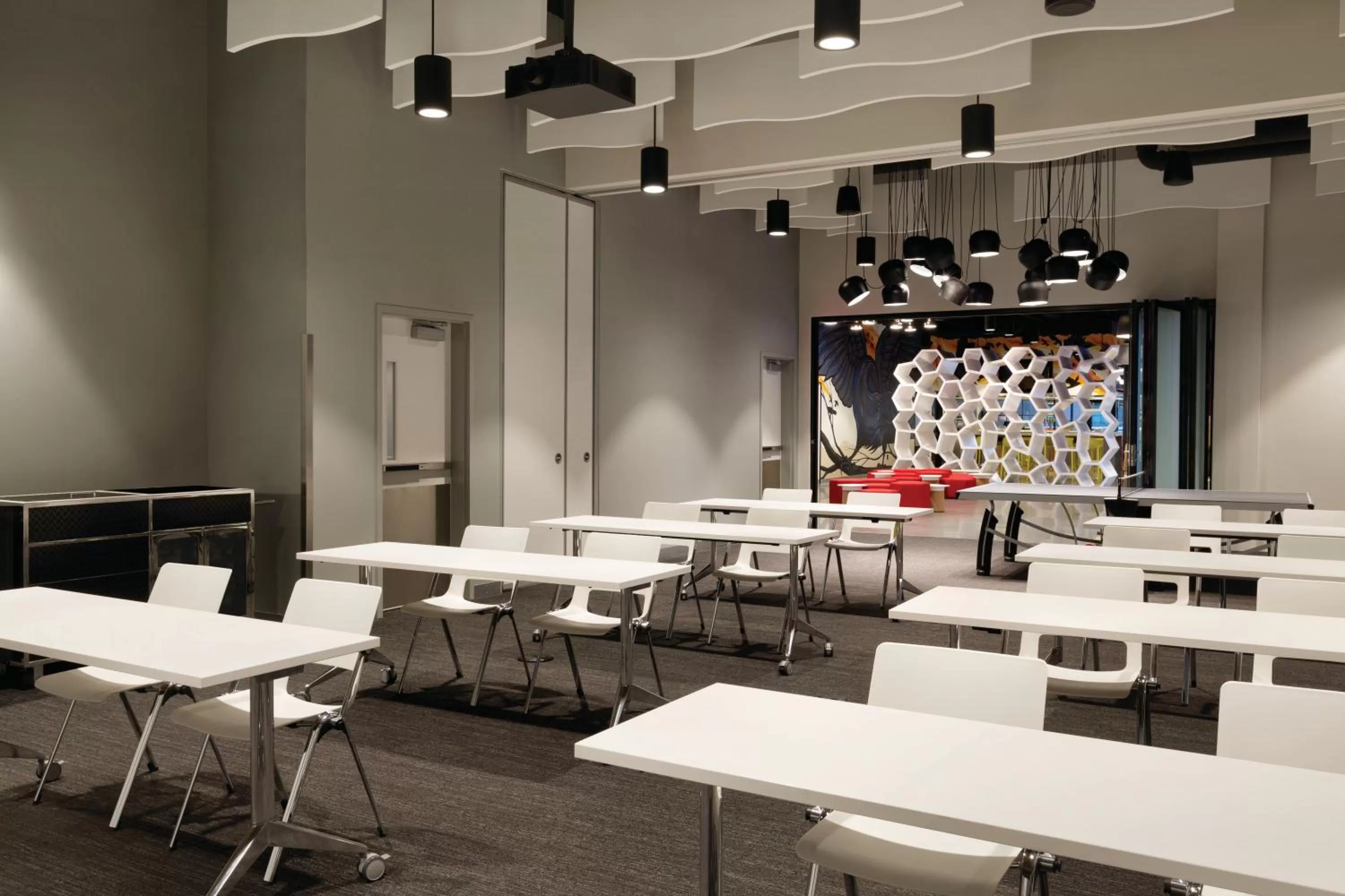 Communal lounge/ TV room in Radisson Red Minneapolis Downtown