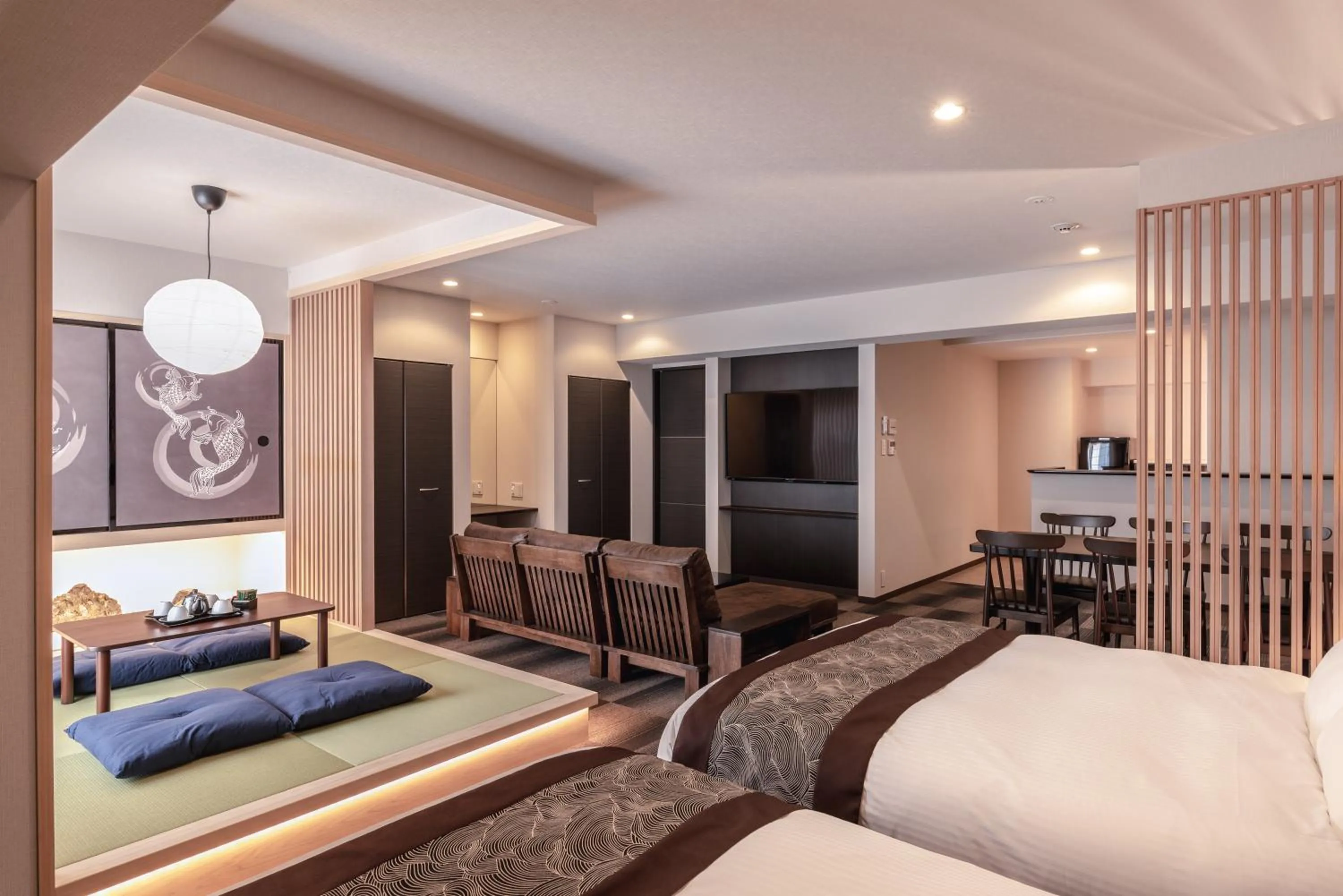 Bedroom, Bed in Zen Kyoto Apartment Hotel