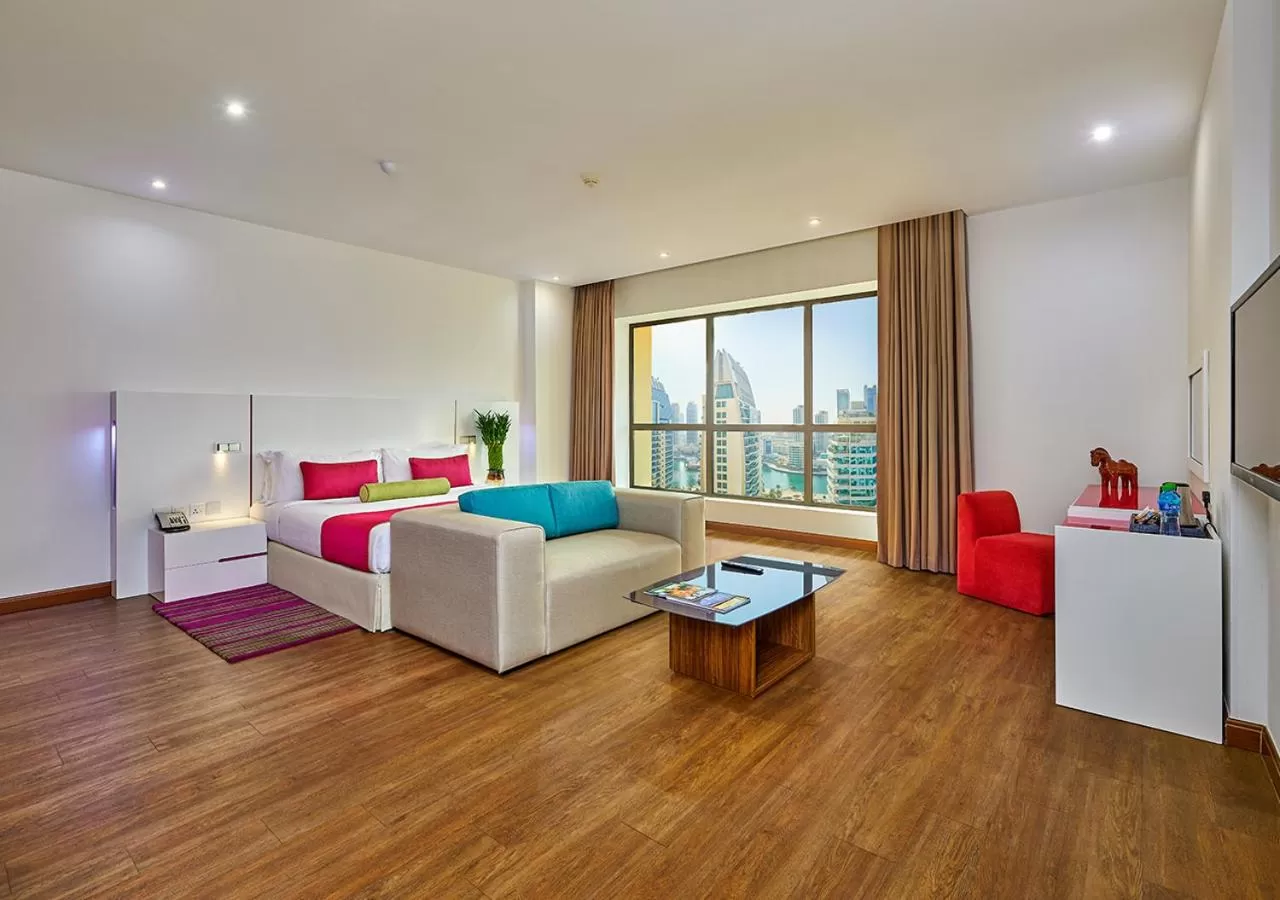 TV and multimedia, Bed in Ramada Hotel, Suites and Apartments by Wyndham Dubai JBR