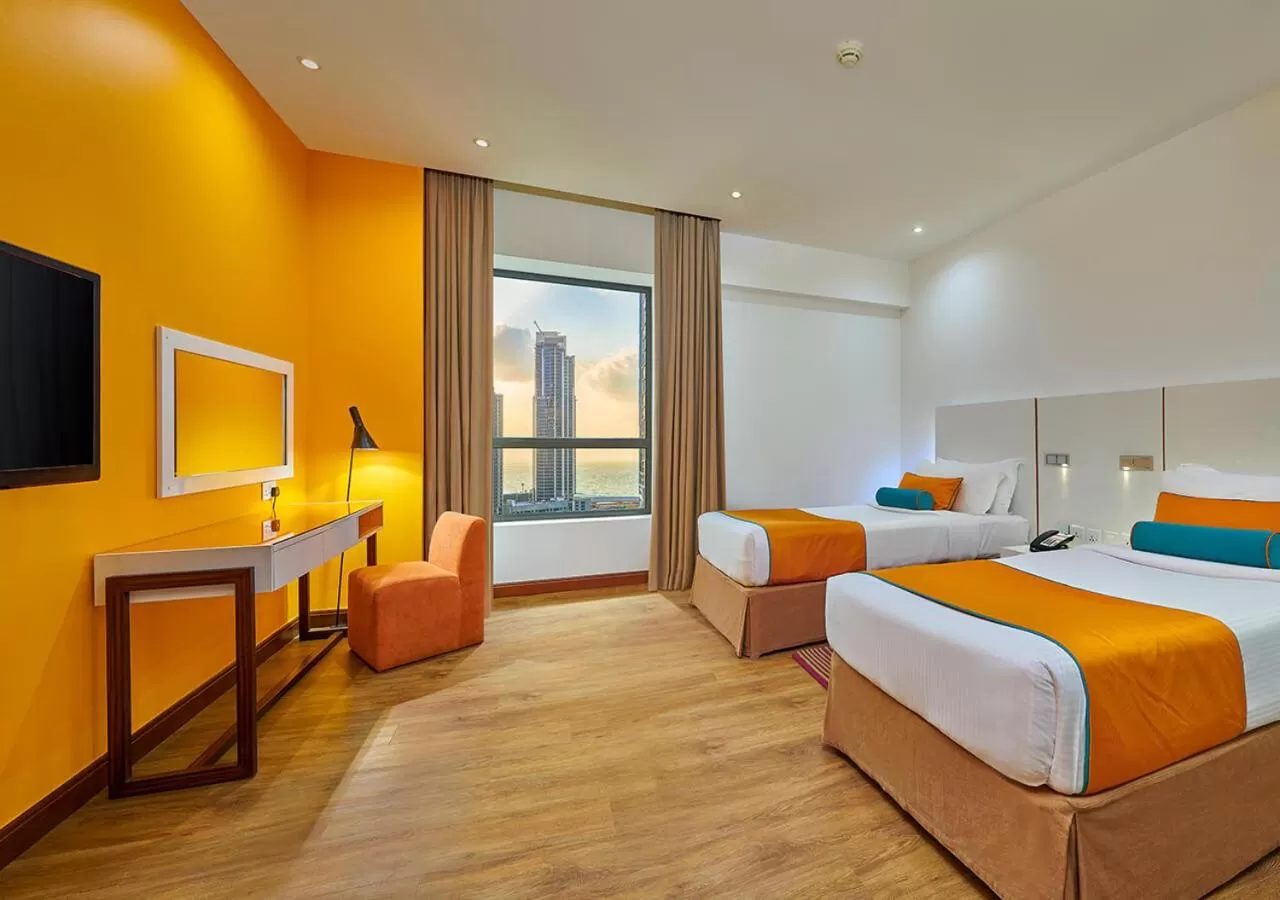 Beach, Bed in Ramada Hotel, Suites and Apartments by Wyndham Dubai JBR