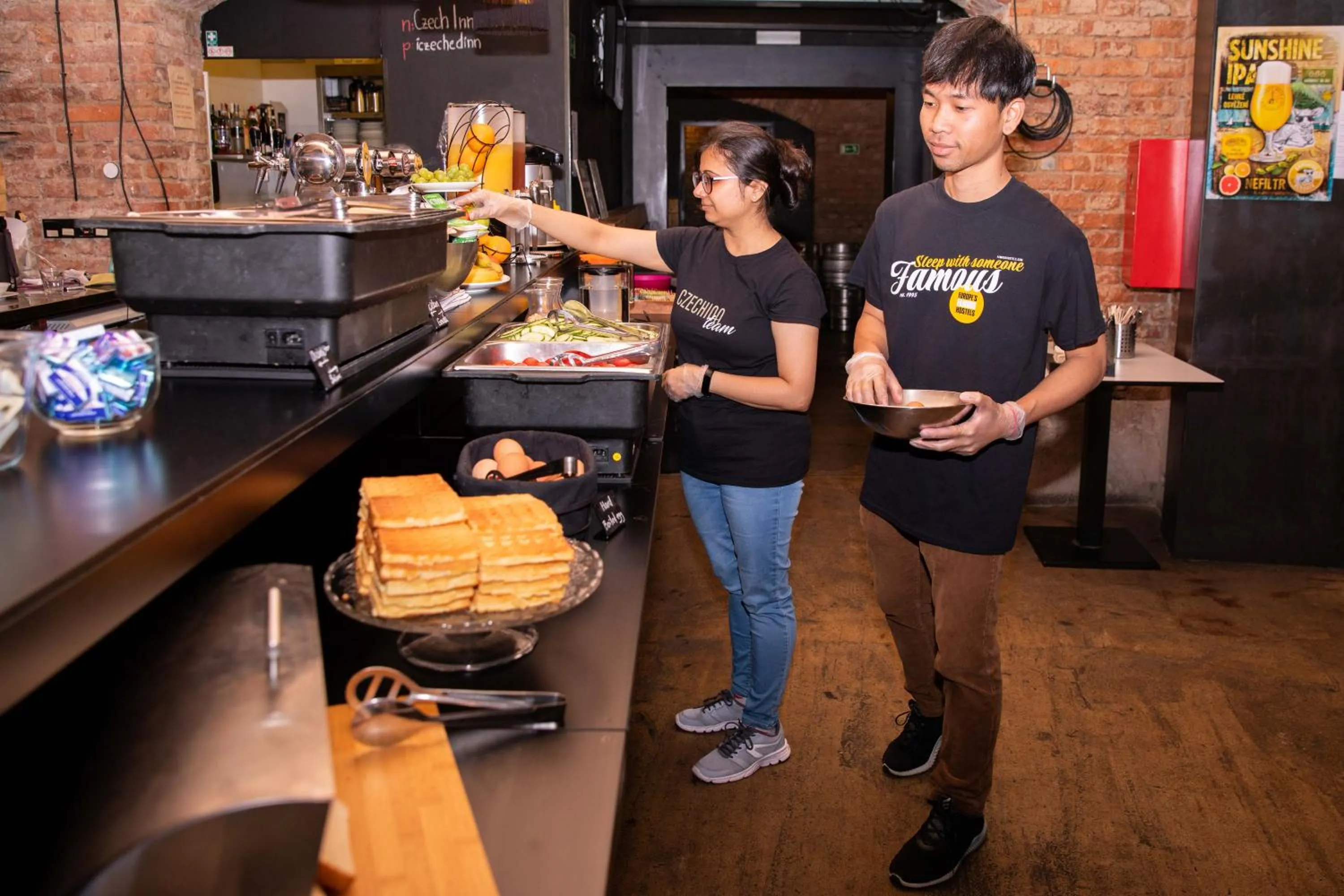 Buffet breakfast in Czech Inn