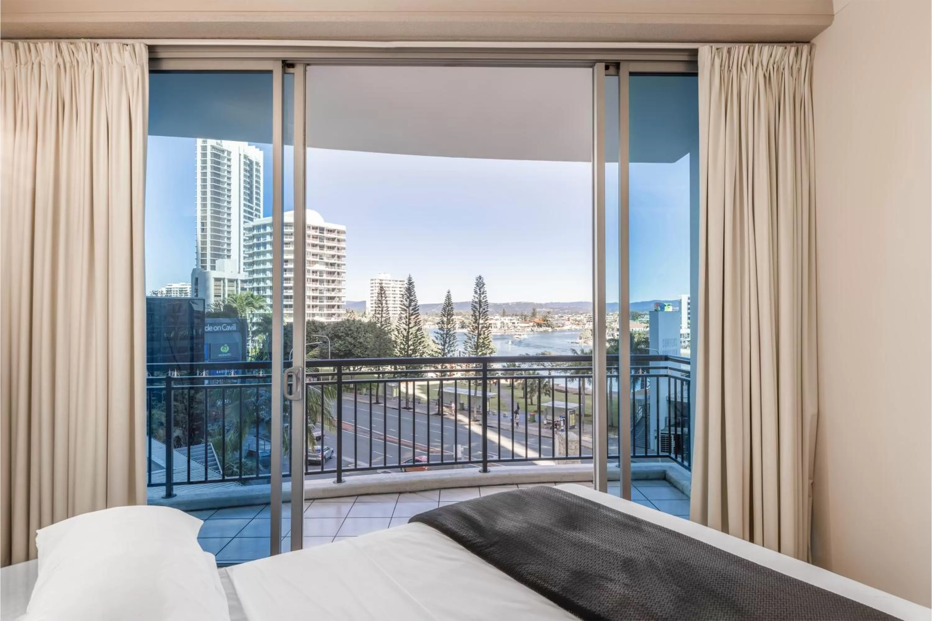 Balcony/Terrace, Bed in Mantra Towers of Chevron