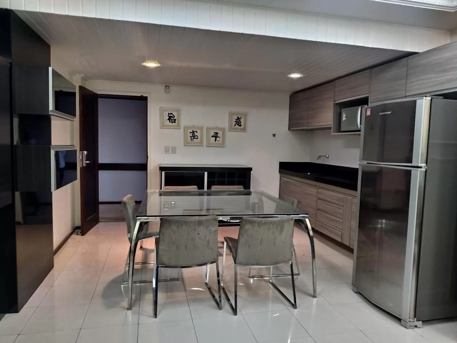 Kitchen or kitchenette in Posseidon Hotel