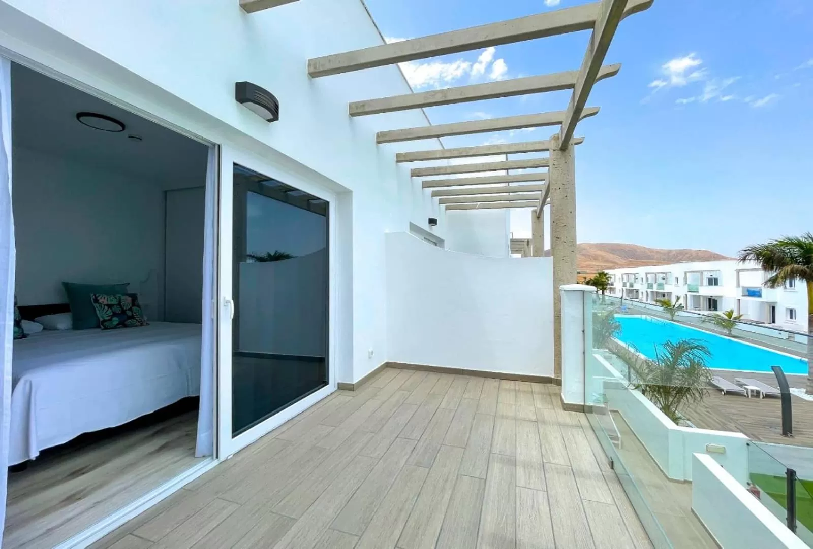 Balcony/Terrace, Pool View in Island Home Fuerteventura