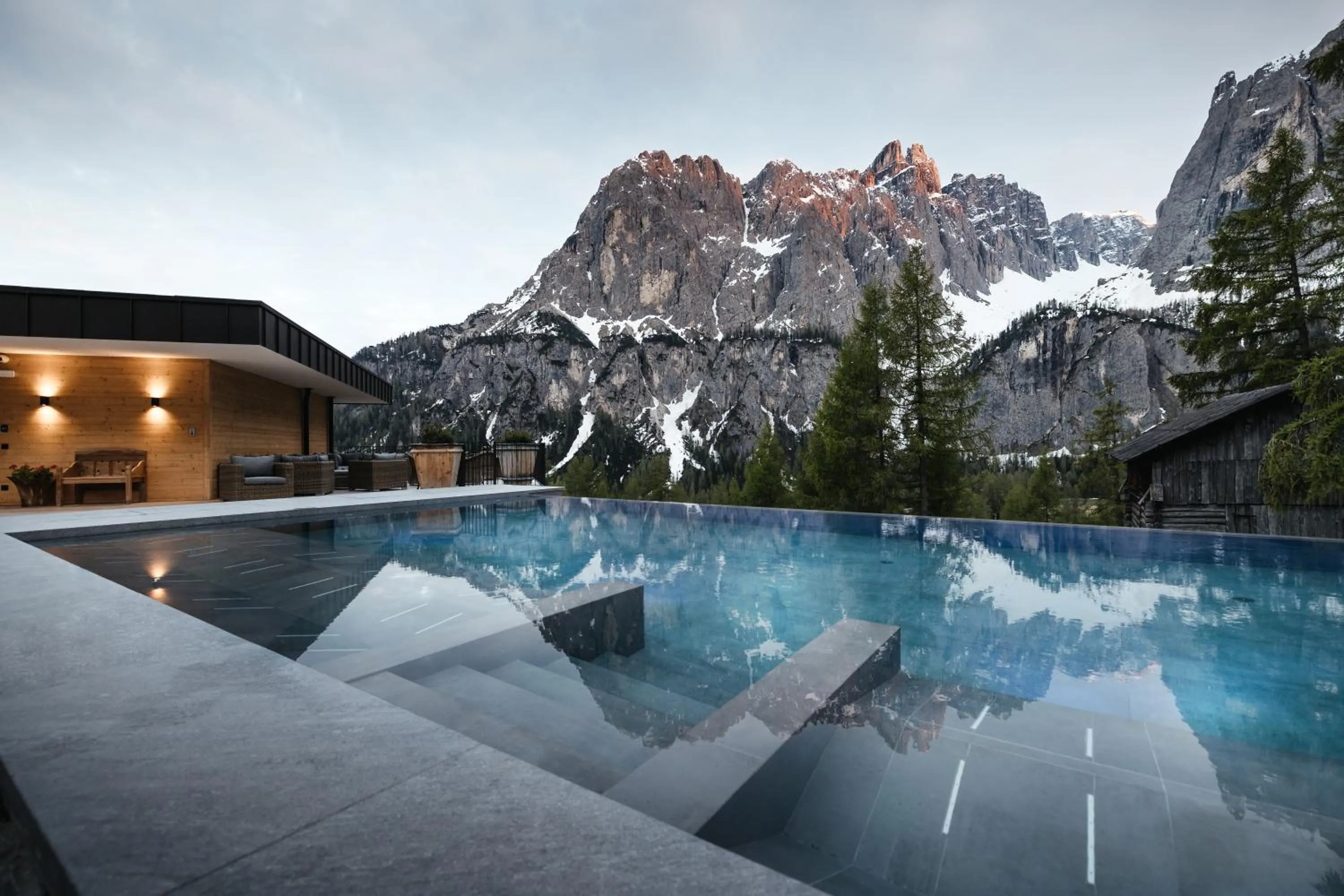 Swimming pool in Kolfuschgerhof Mountain Resort