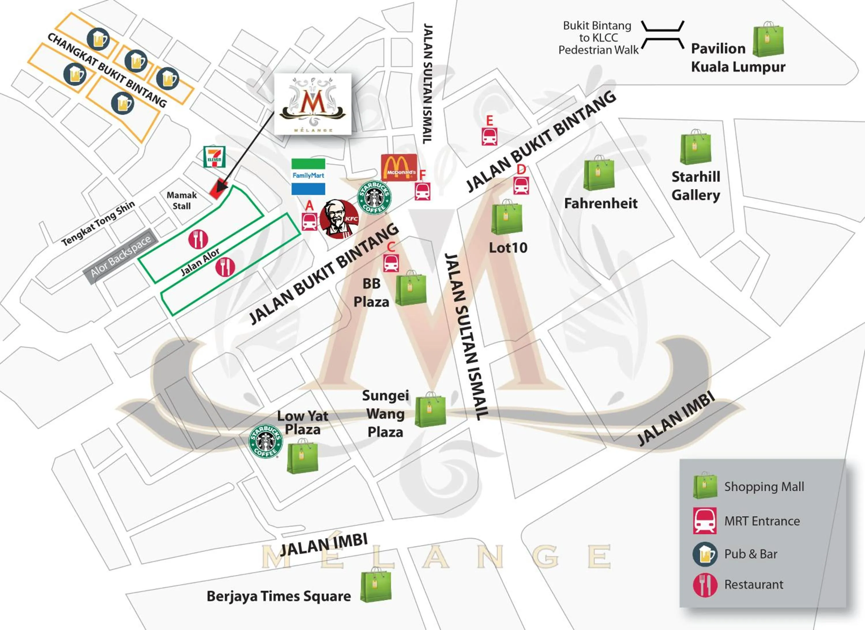 Location in Melange Boutique Hotel Bukit Bintang