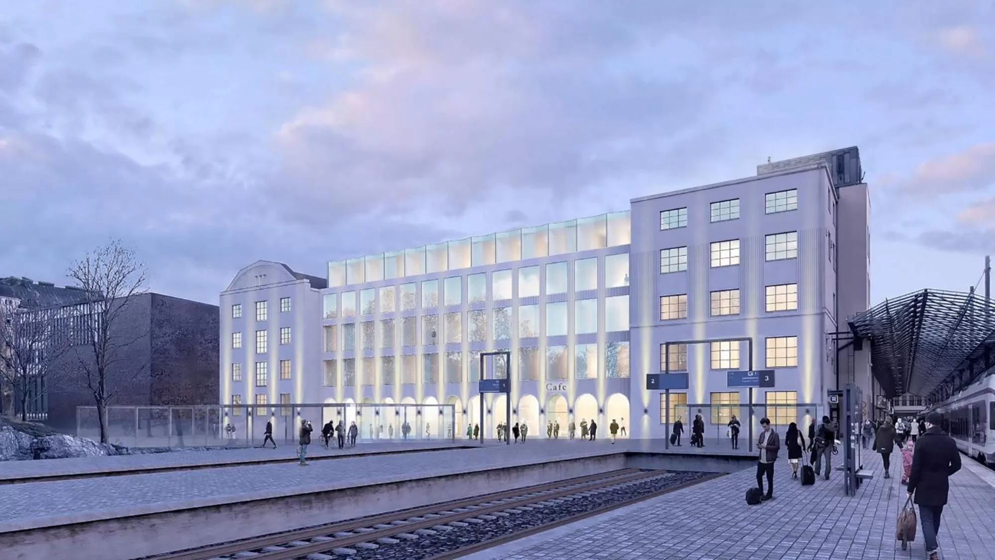 Facade/entrance in Scandic Grand Central Helsinki