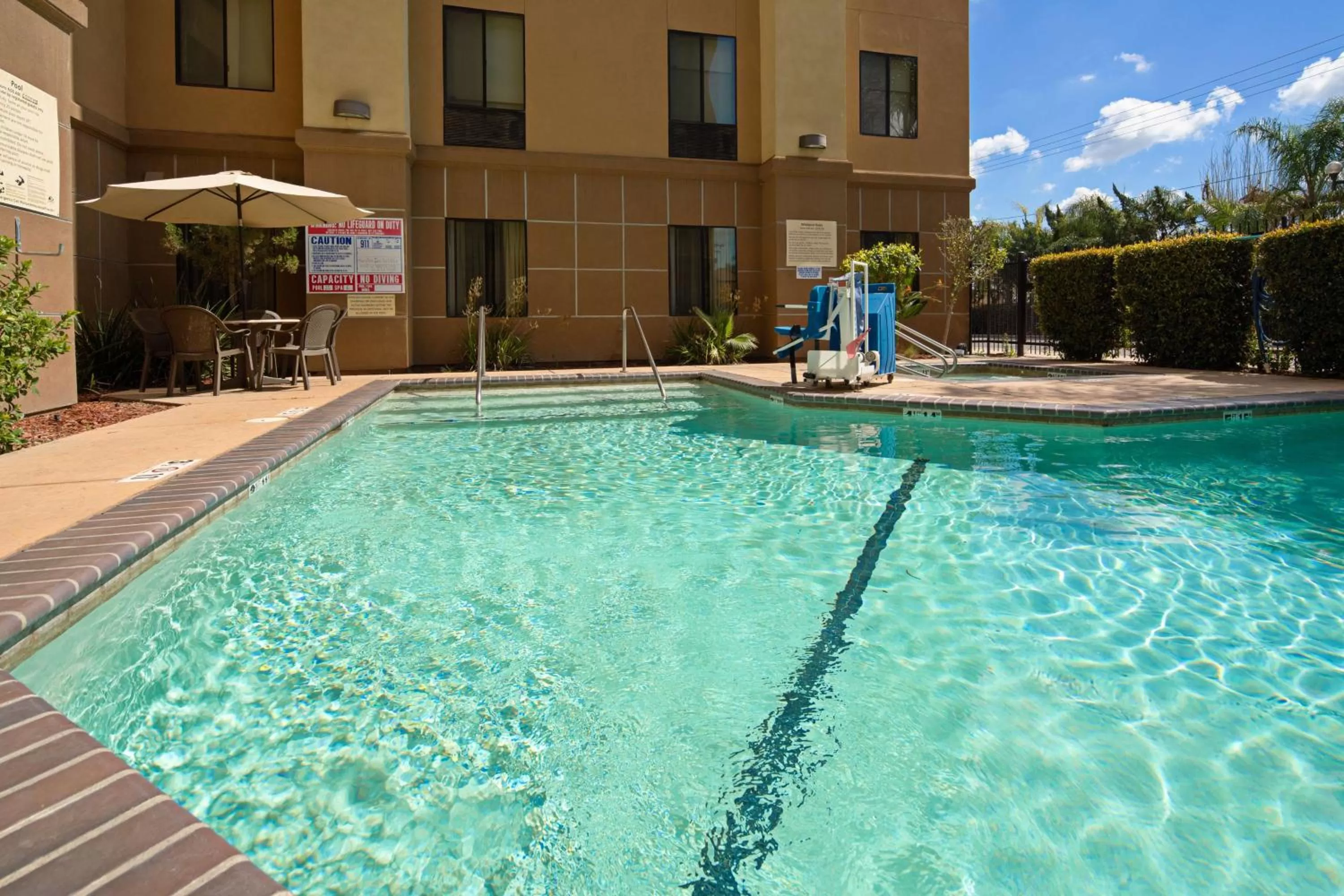 Pool view in Hampton Inn Visalia