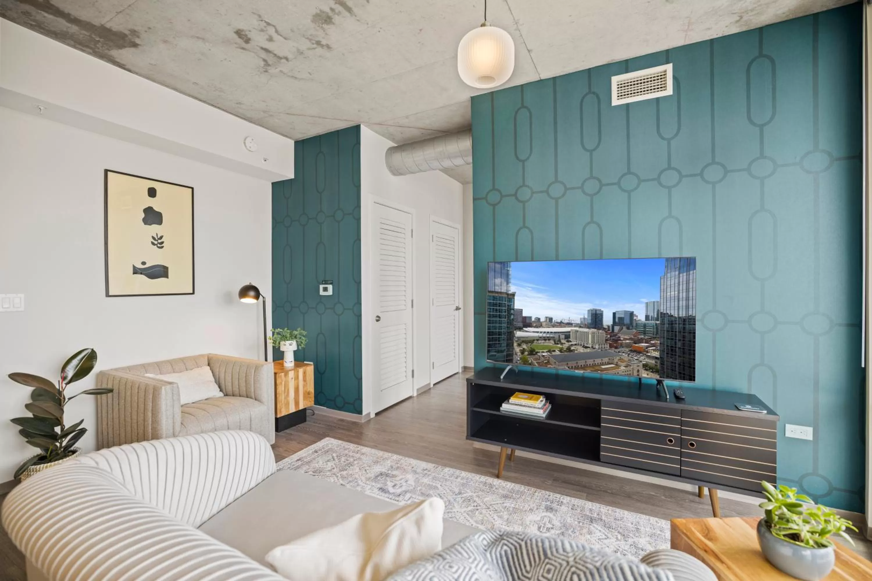 Living room in Placemakr Premier SoBro