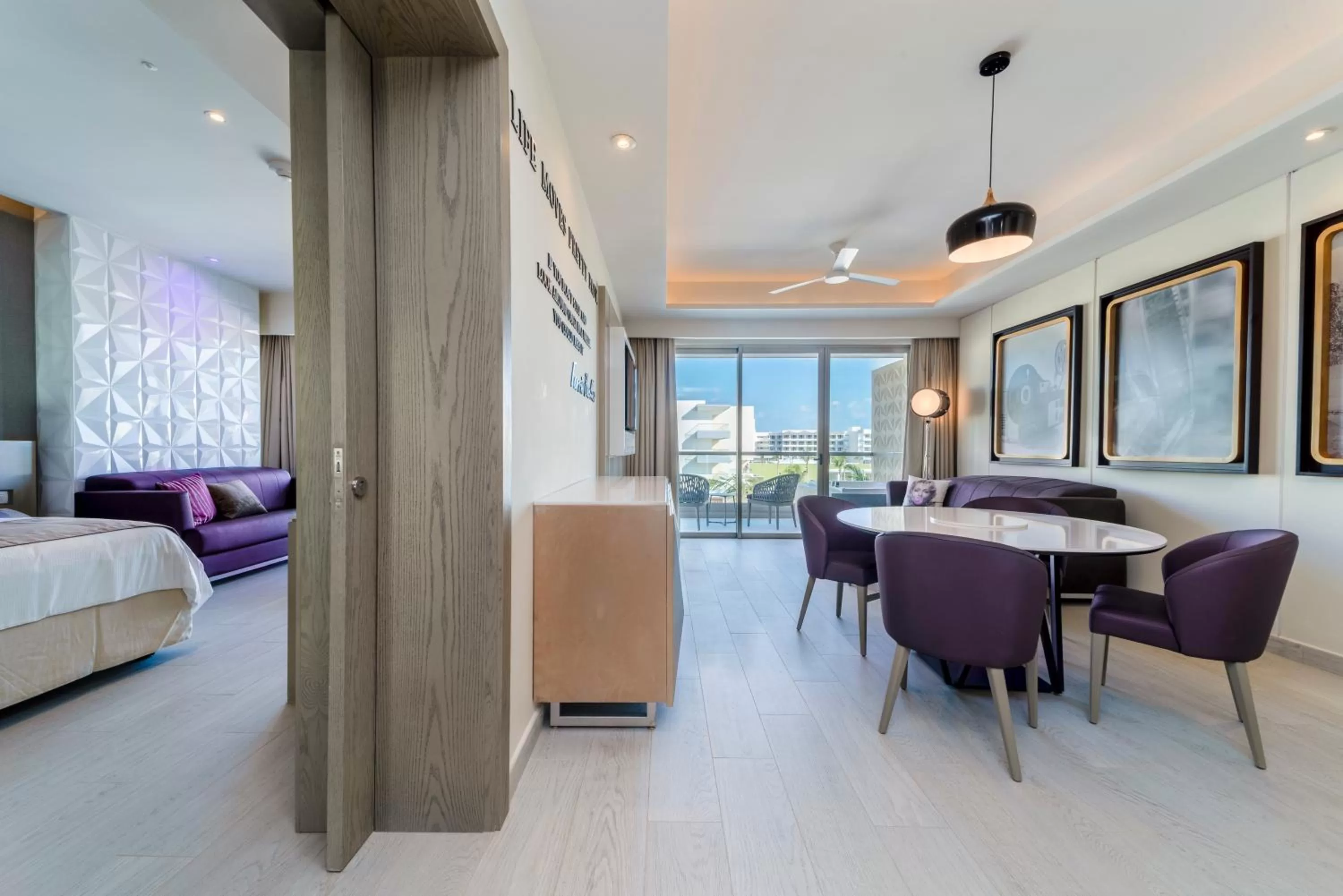 Living room, Bed in Planet Hollywood Cancun by Royalton, An Autograph Collection All-Inclusive Resort