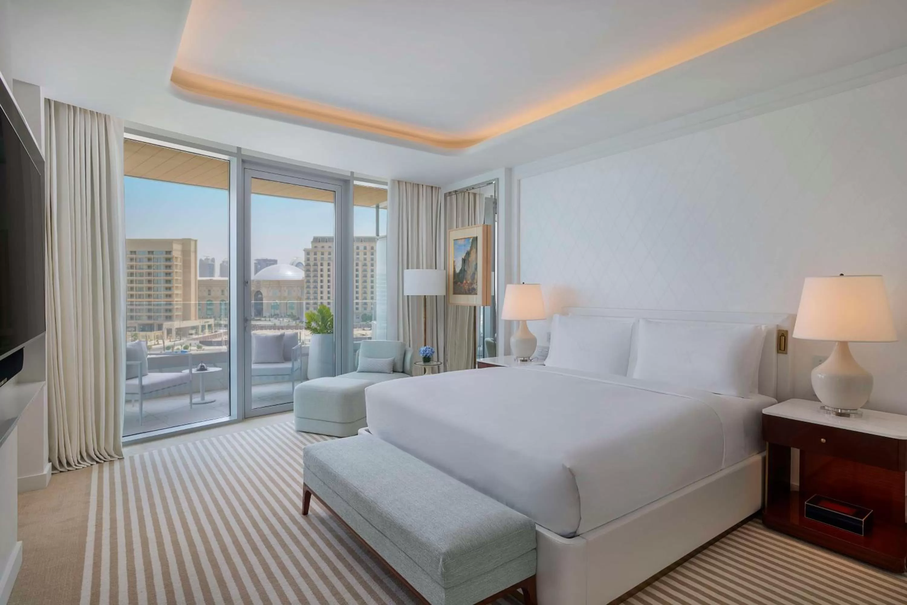 View (from property/room), Bed in Waldorf Astoria Doha Lusail