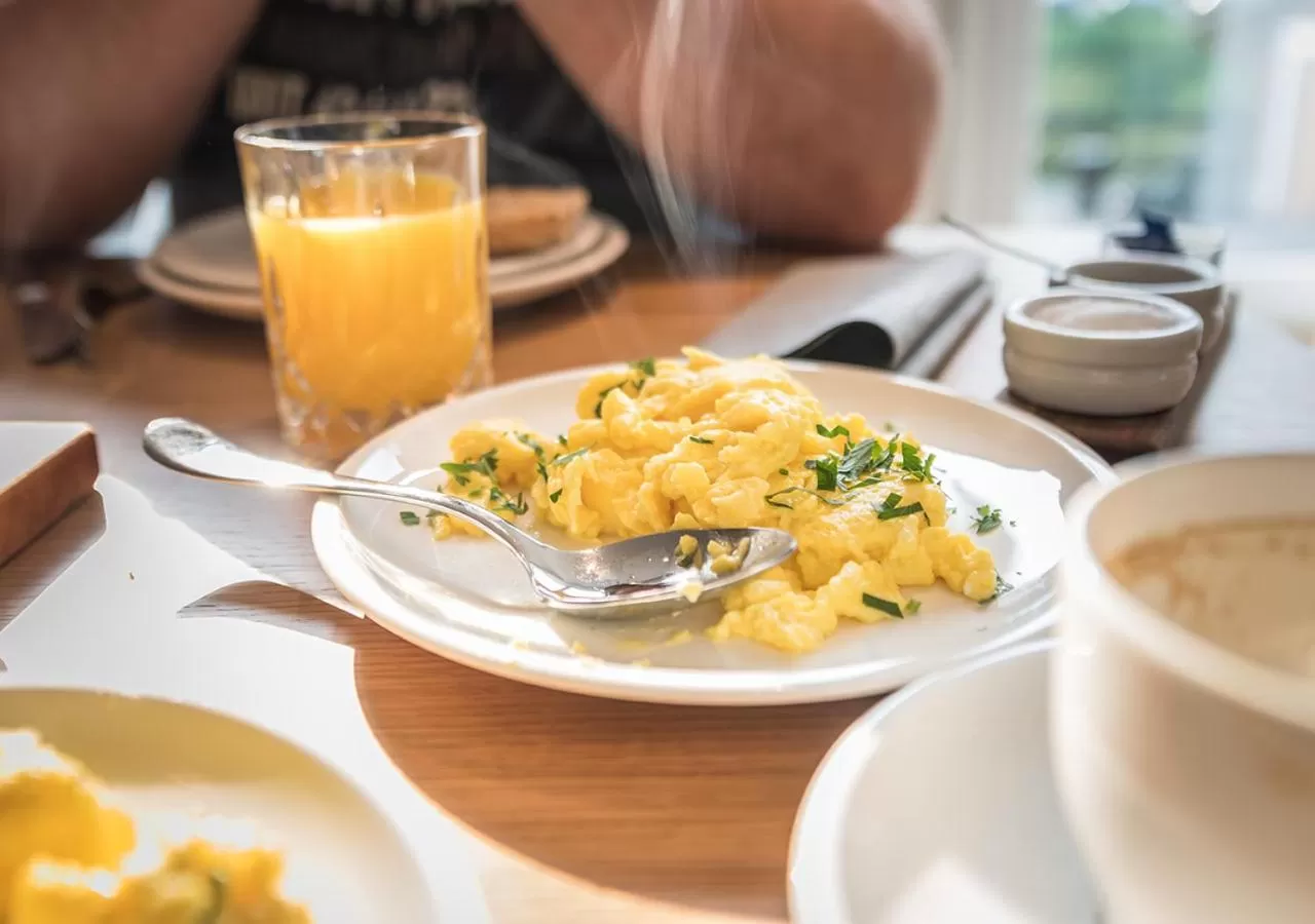 Food close-up in Hotel Restaurant Kochschule Rössle