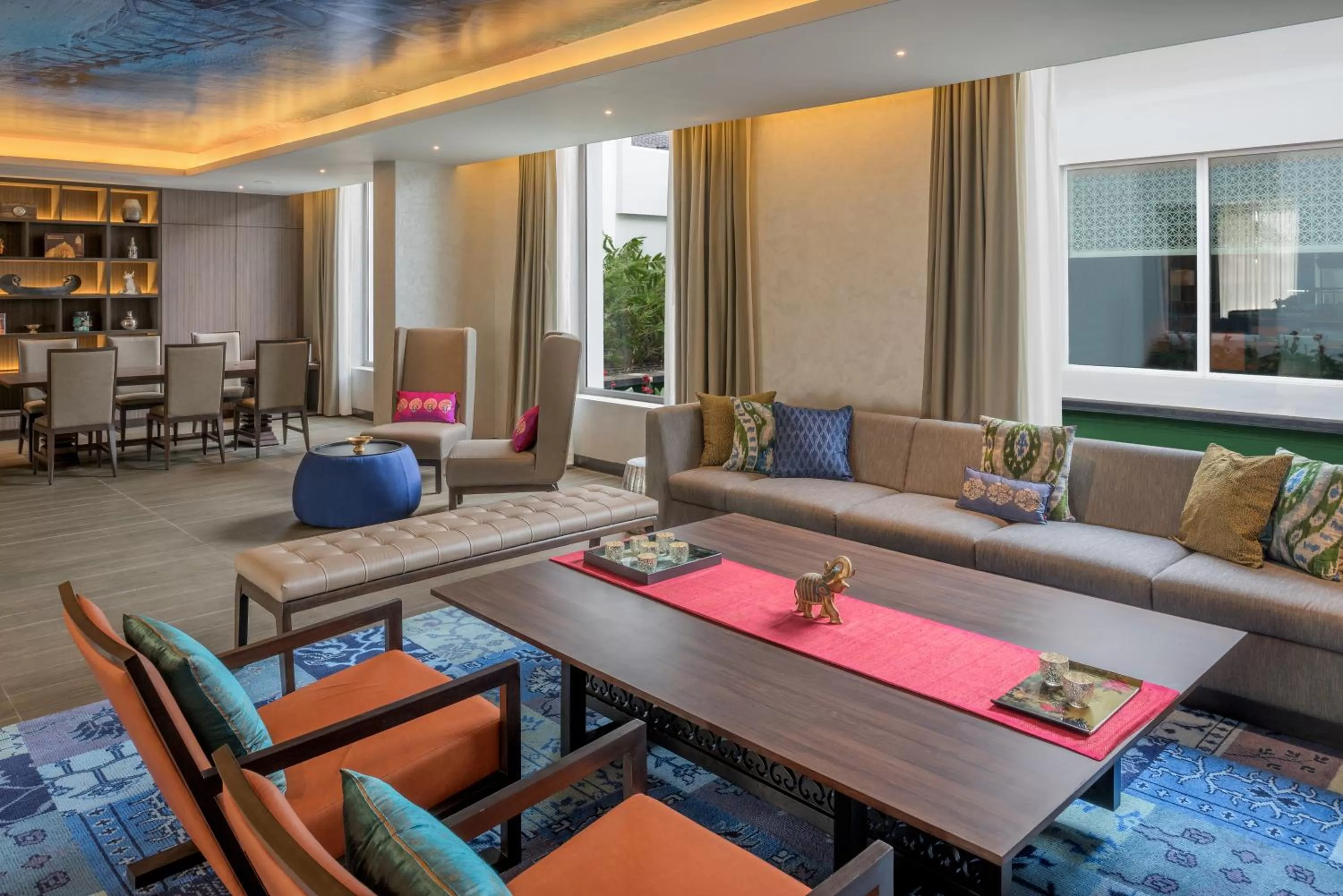 Communal lounge/ TV room in The Residency Towers, Rameswaram